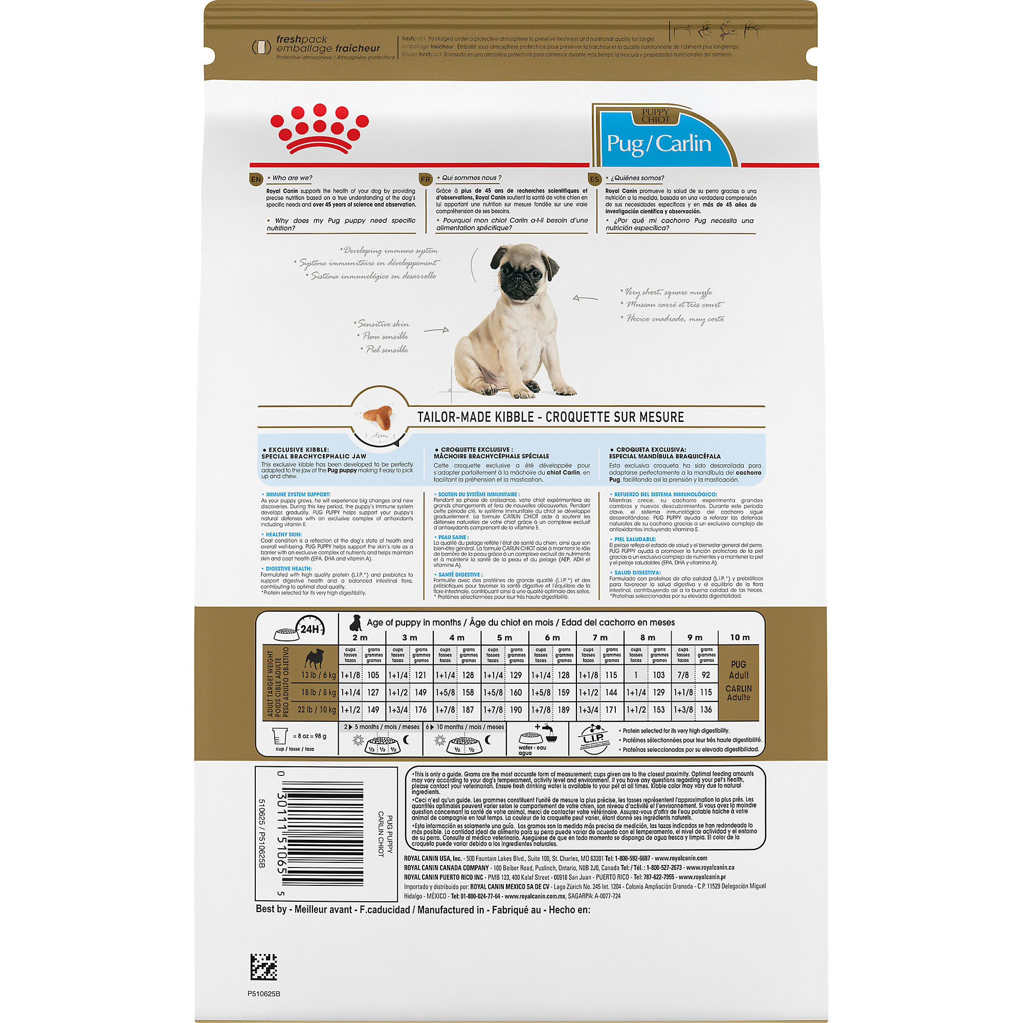 Royal Canin Breed Health Nutrition Pug Puppy Dry Dog Food 2.5 lbs