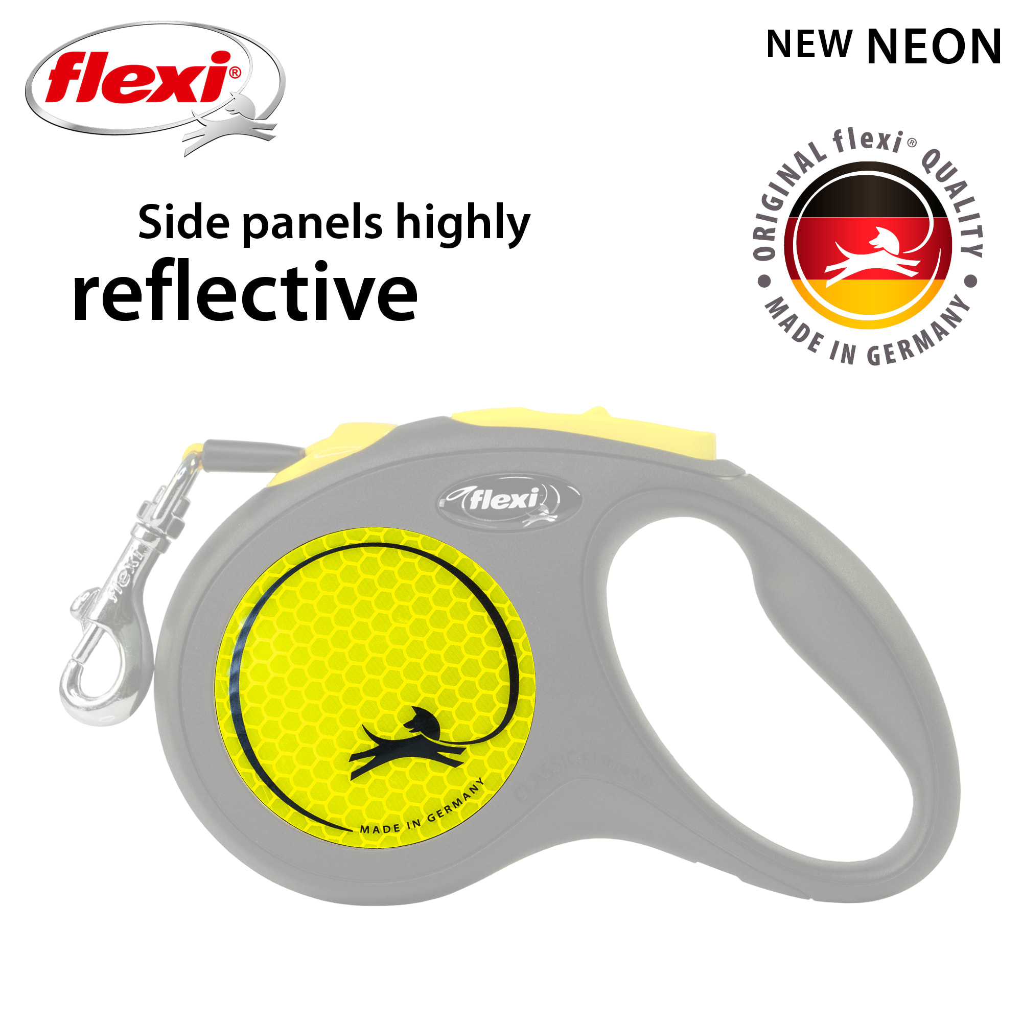 Flexi New Neon Reflective Tape Retractable Dog Leash 16 ft. Small Petco