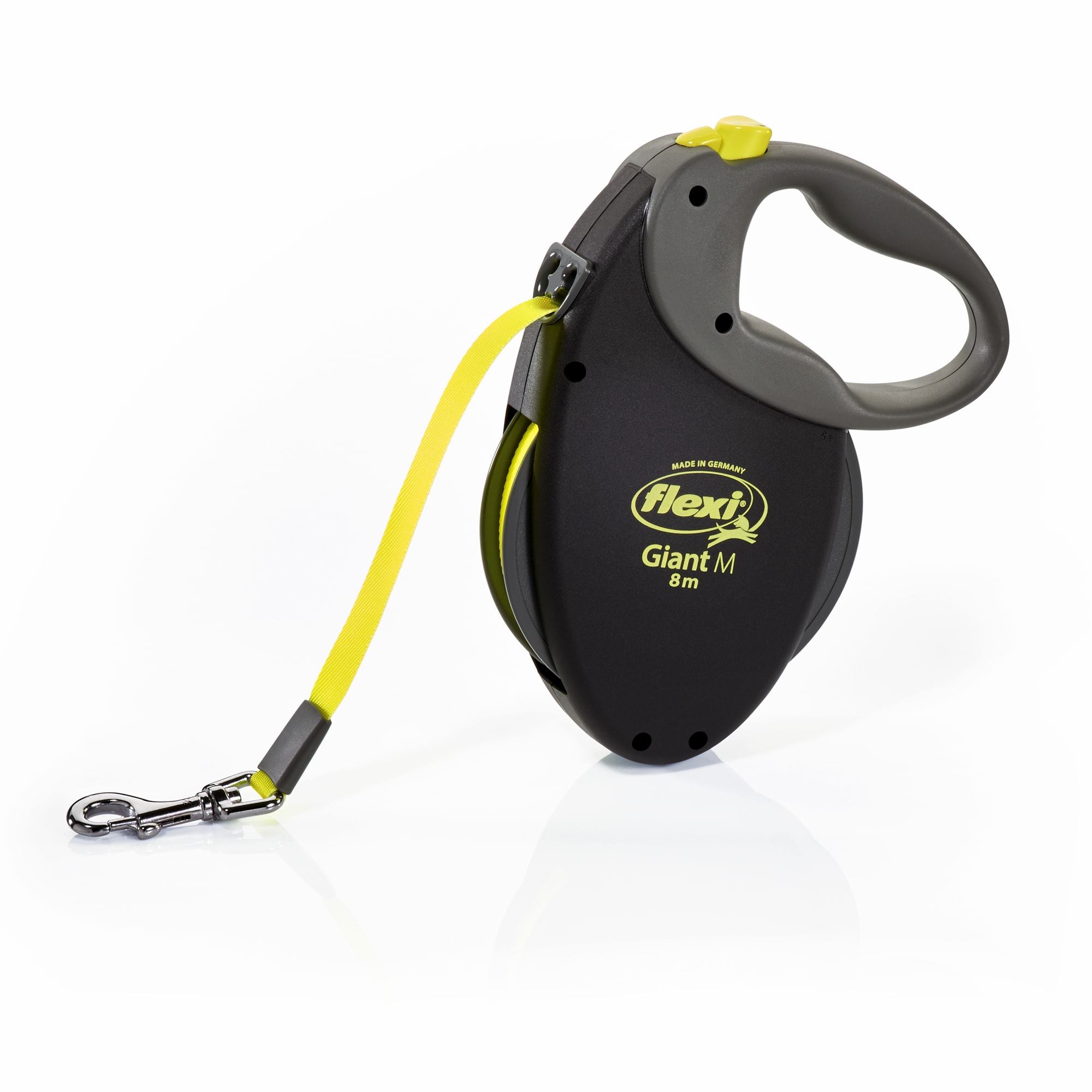 Flexi Giant Neon Tape tough Retractable Dog Leash, Medium, Neon, 26'