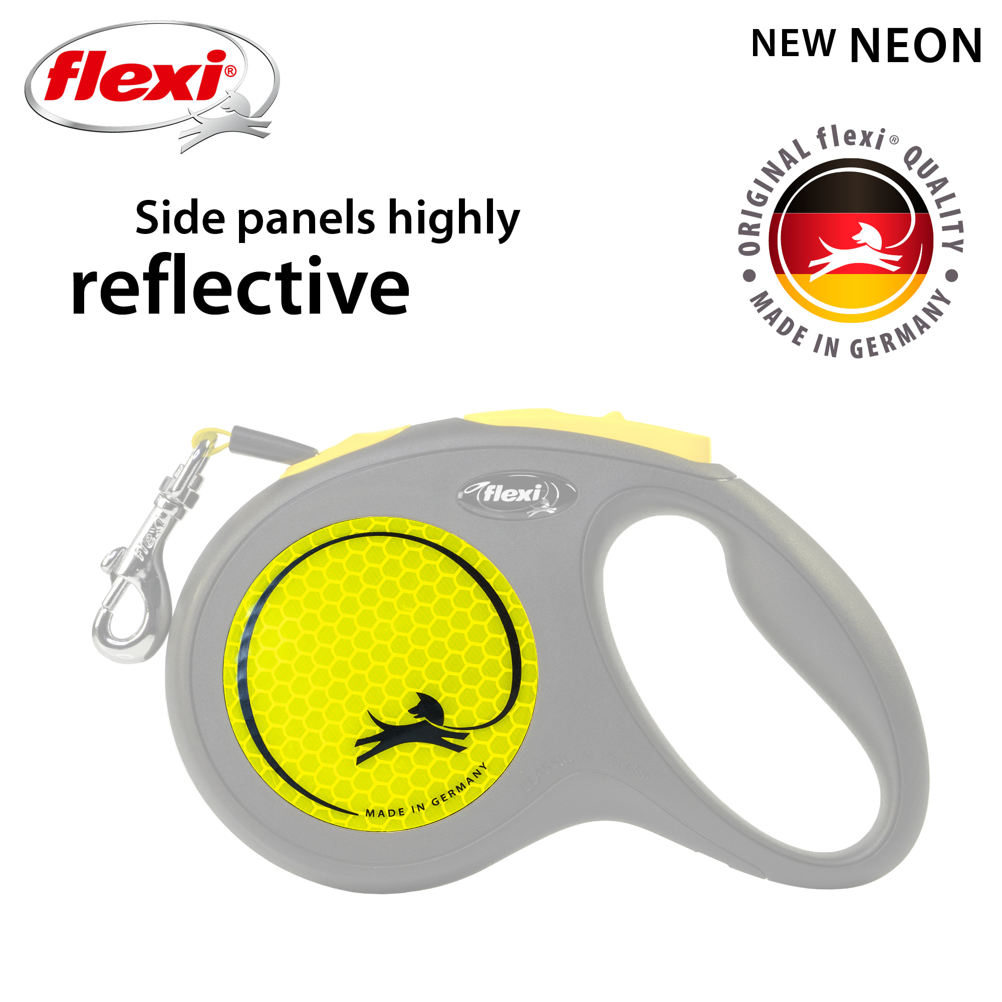 Flexi New Neon Retractable Tape Leash Small 16