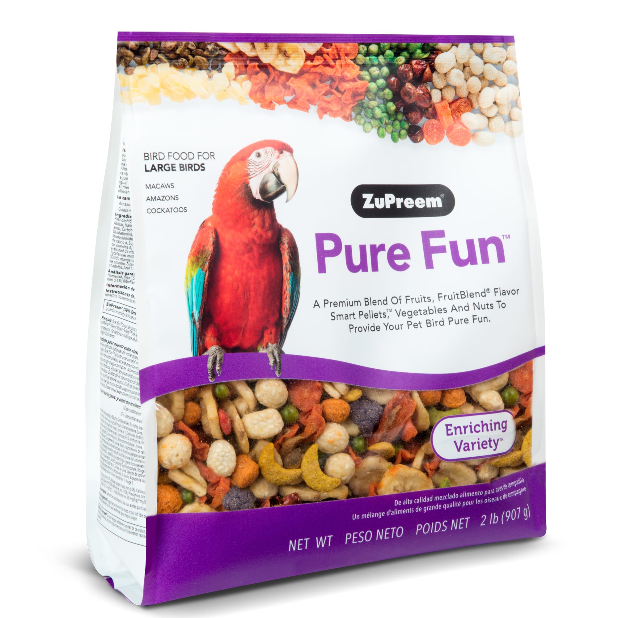 ZuPreem Pure Fun Bird Food for Large Birds, 2 lbs.