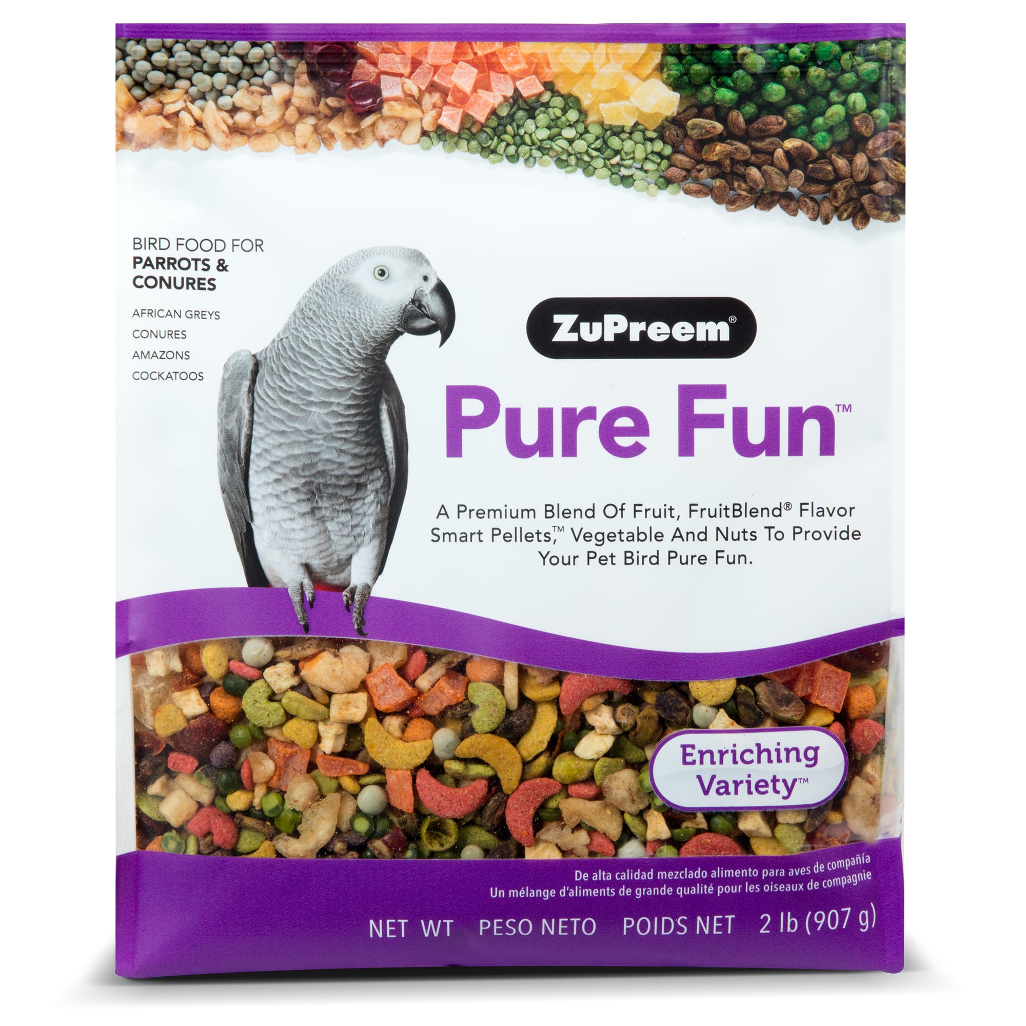 ZuPreem Pure Fun Bird Food for Parrots Conures 2 lbs. Petco