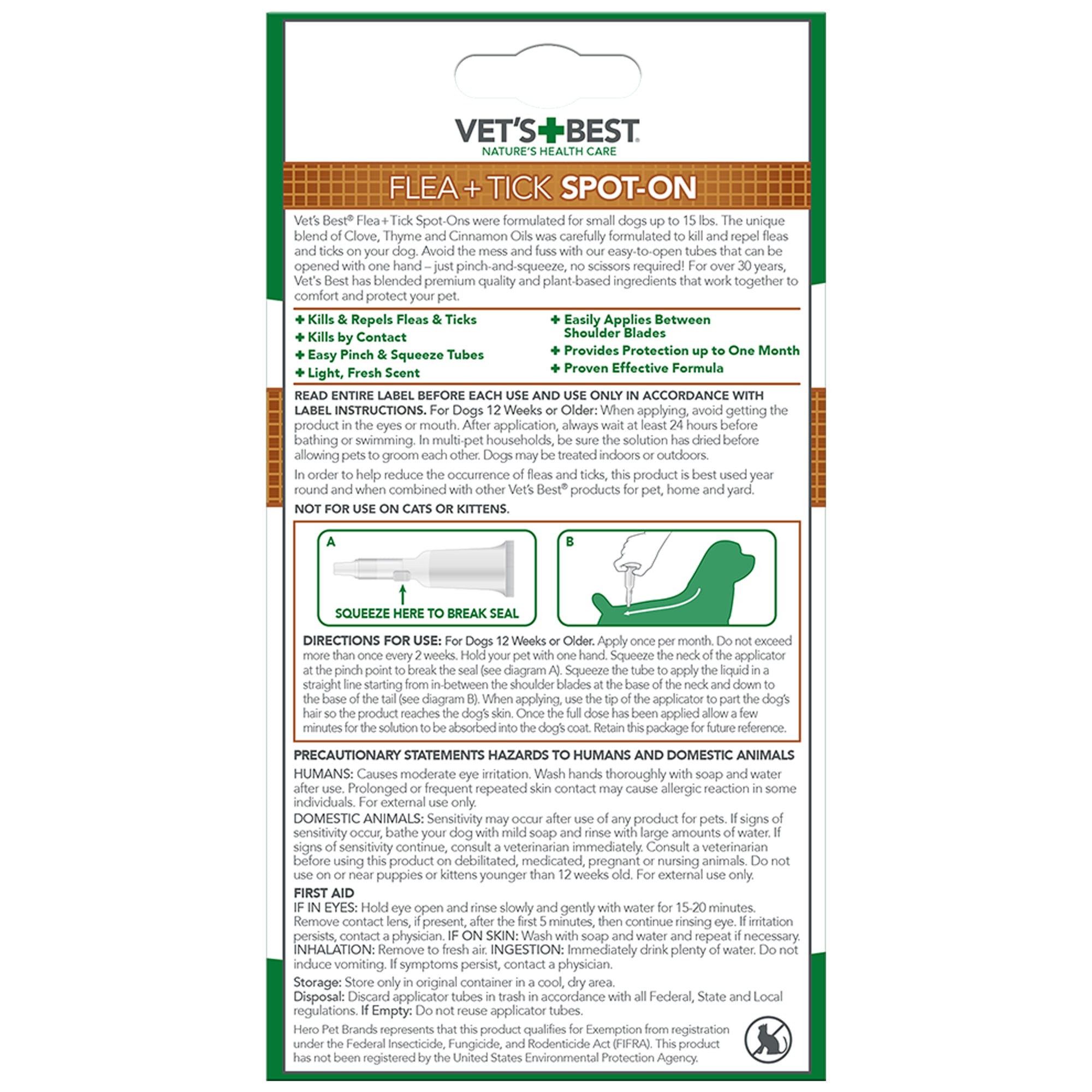 Vet's best topical flea & hot sale tick treatment