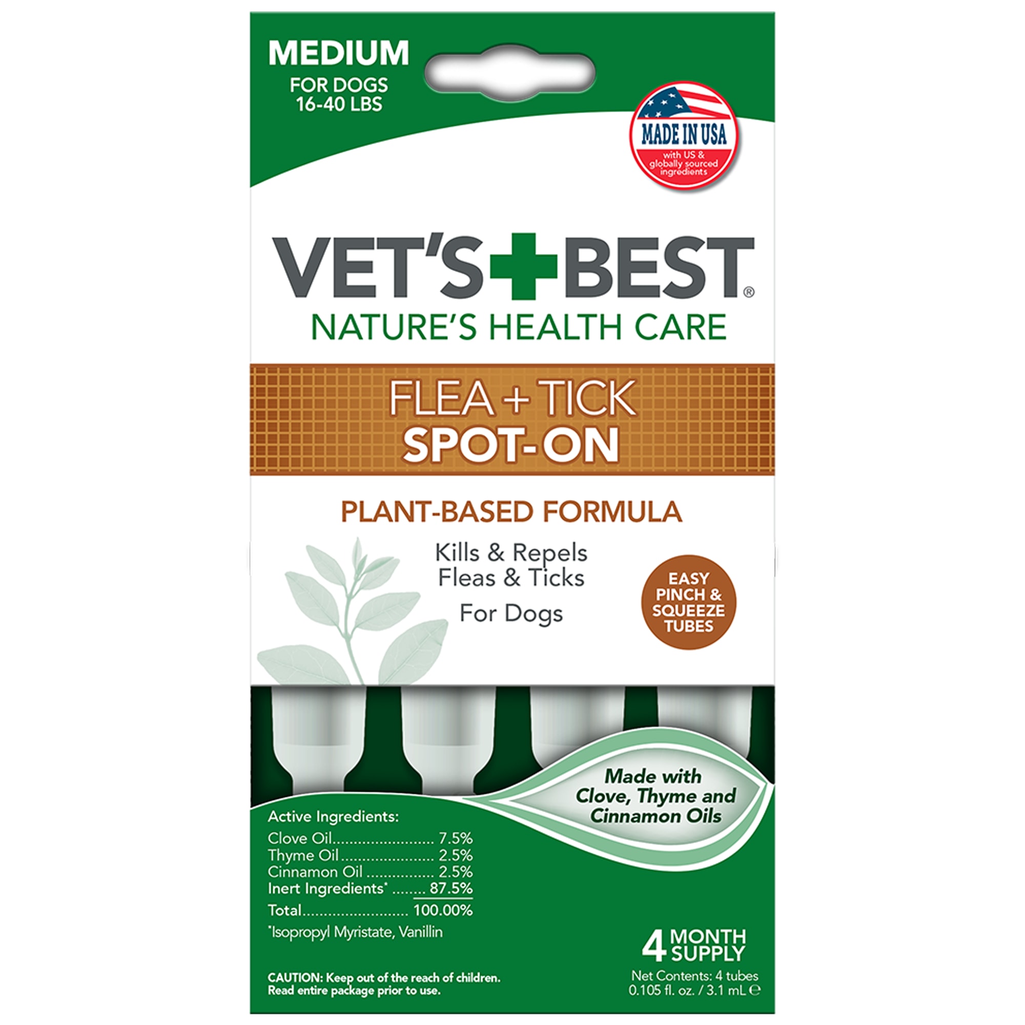 Vet's Best Topical Flea & Tick Treatment for Dogs 1640lbs