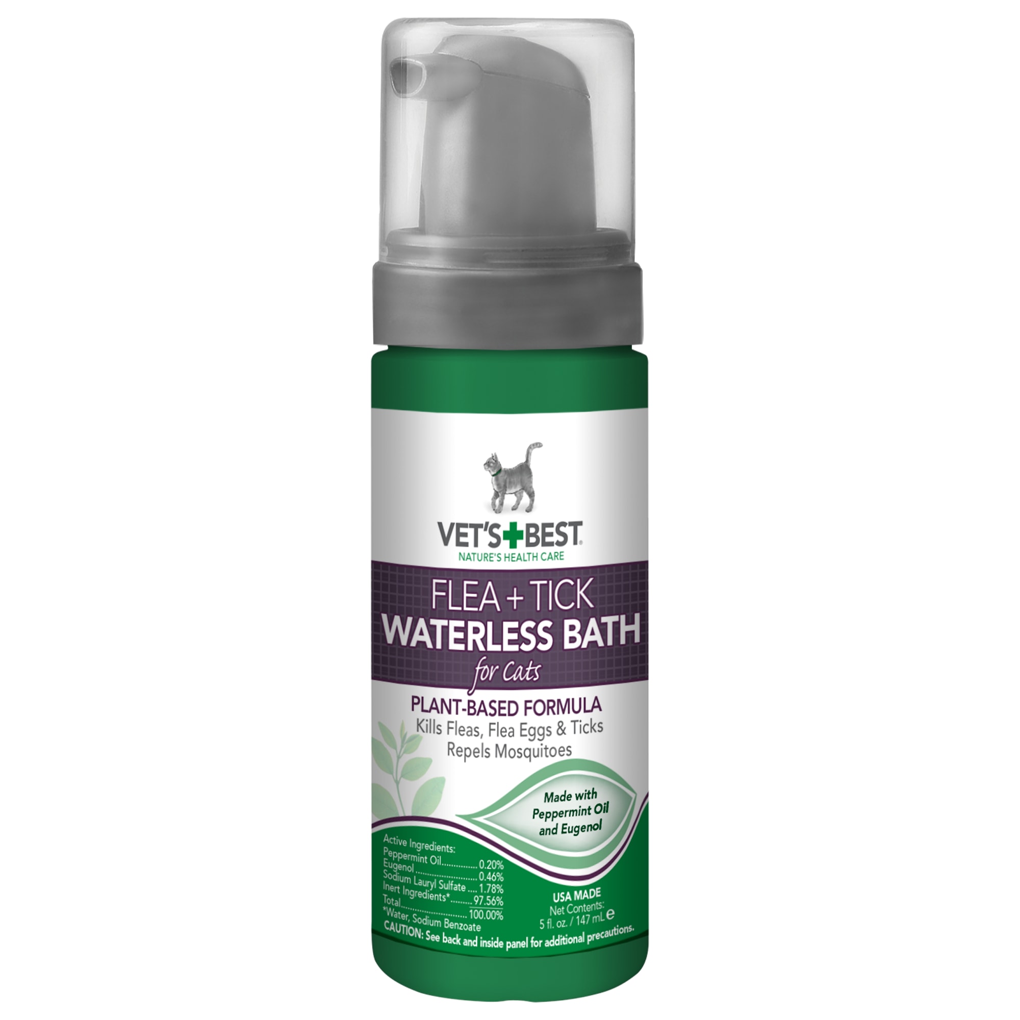 Vet s Best Flea Tick Waterless Bath for Cats 5 fl. oz. Petco