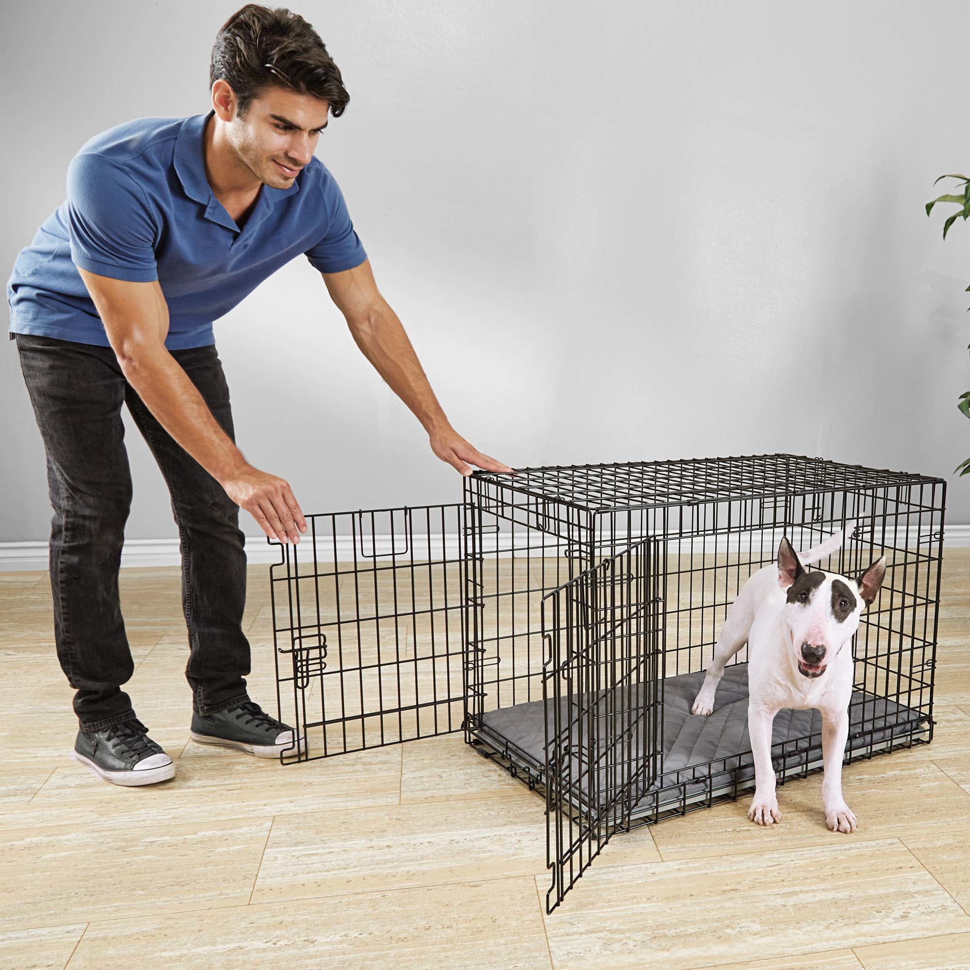 42 Inch Greenbay Pets Crate Double Doors Foldable Metal Puppy Dog Cage with Tray Training Traveling Crate Extra Large