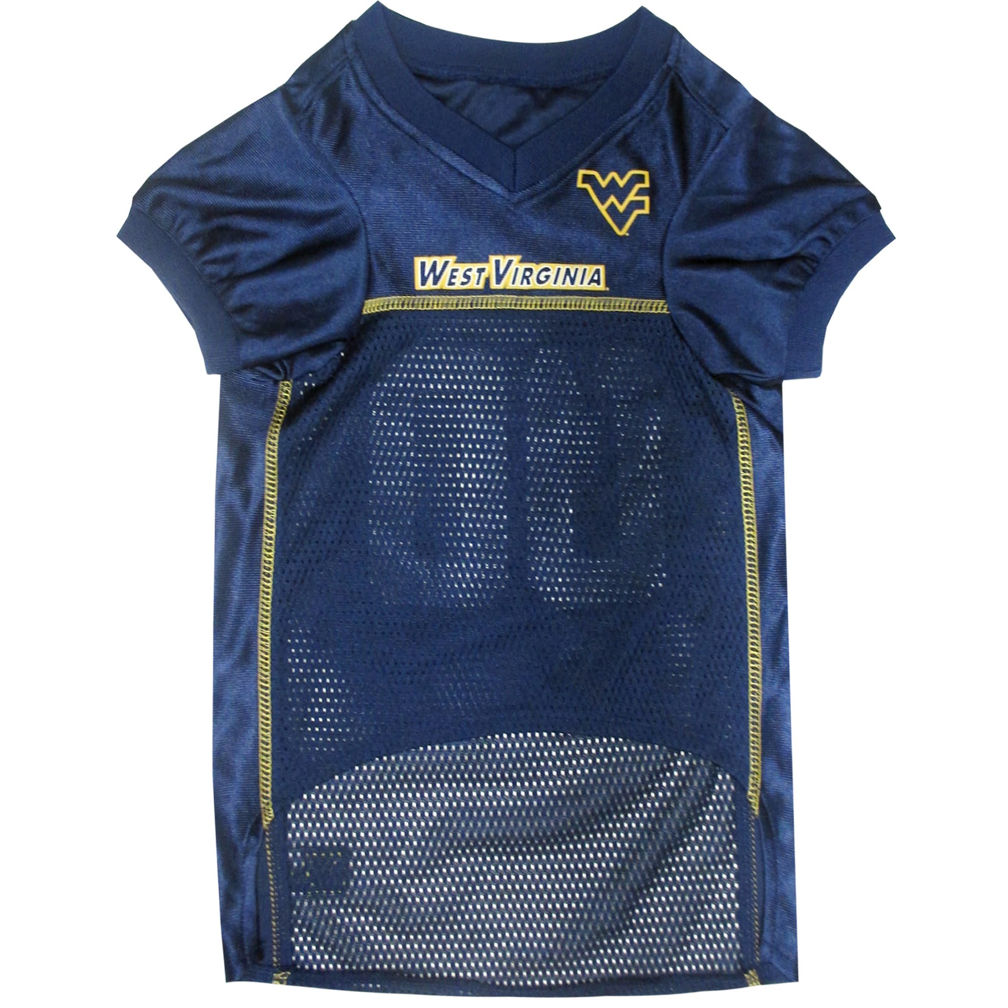 Pets First NCAA BIG 12 Mesh Jersey for Dogs, Large, West Virginia Petco