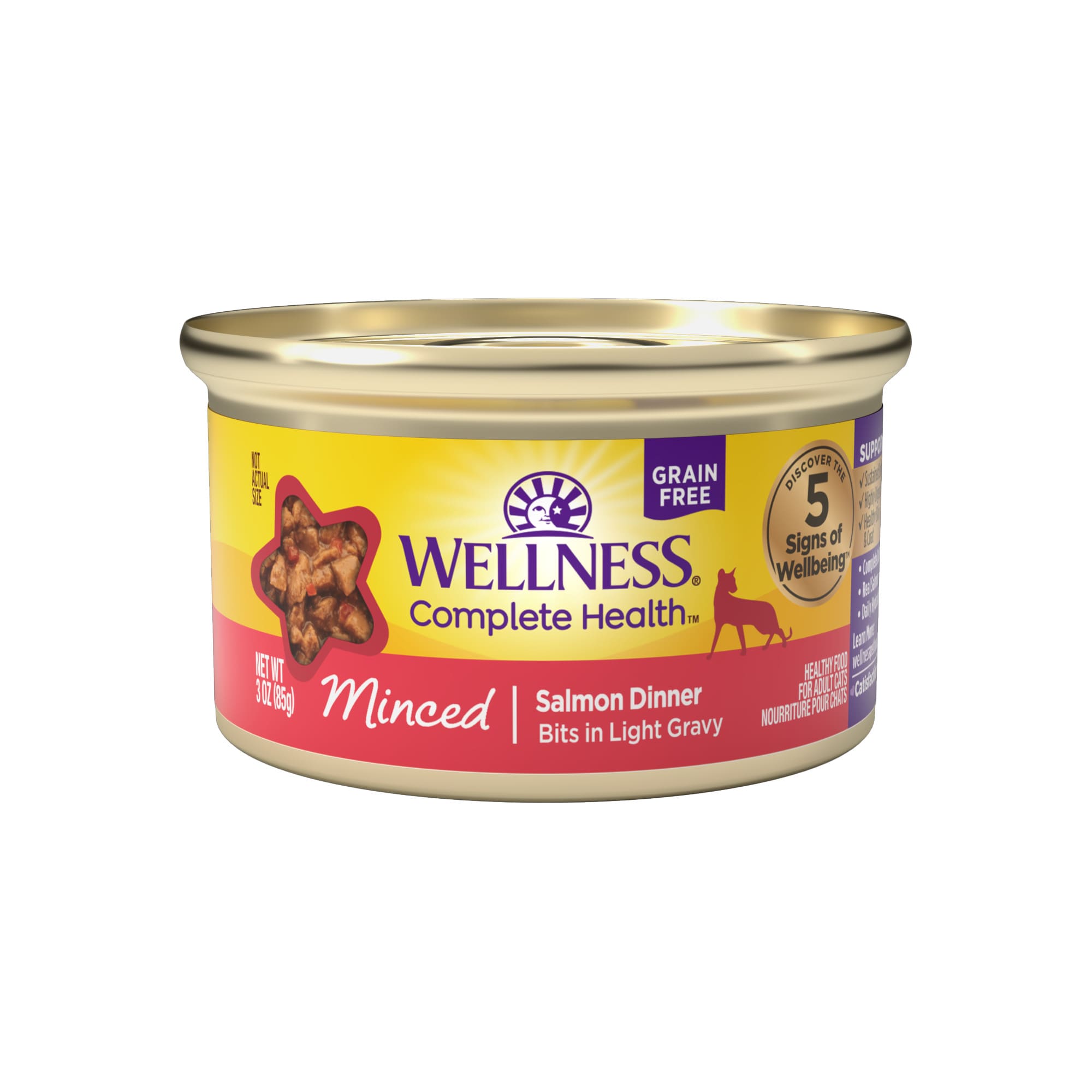 Wellness Natural Grain Free Minced Salmon Dinner Wet Cat Food 3