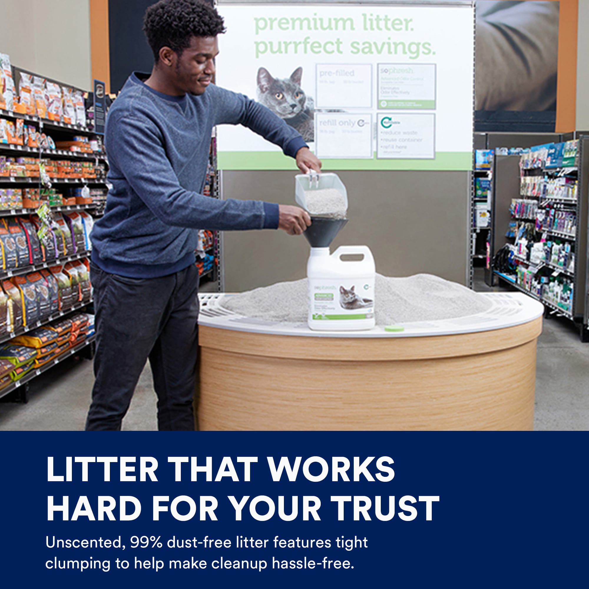 Petco shop refillable litter