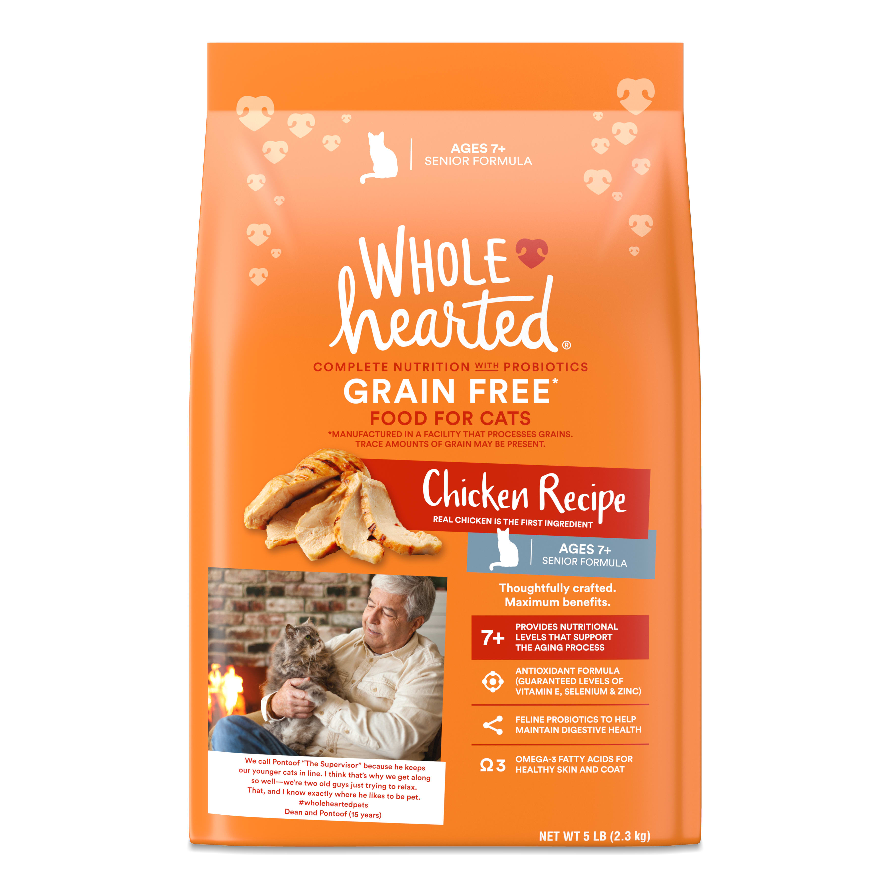 WholeHearted Grain Free Senior Chicken Recipe Dry Cat Food 5 lbs