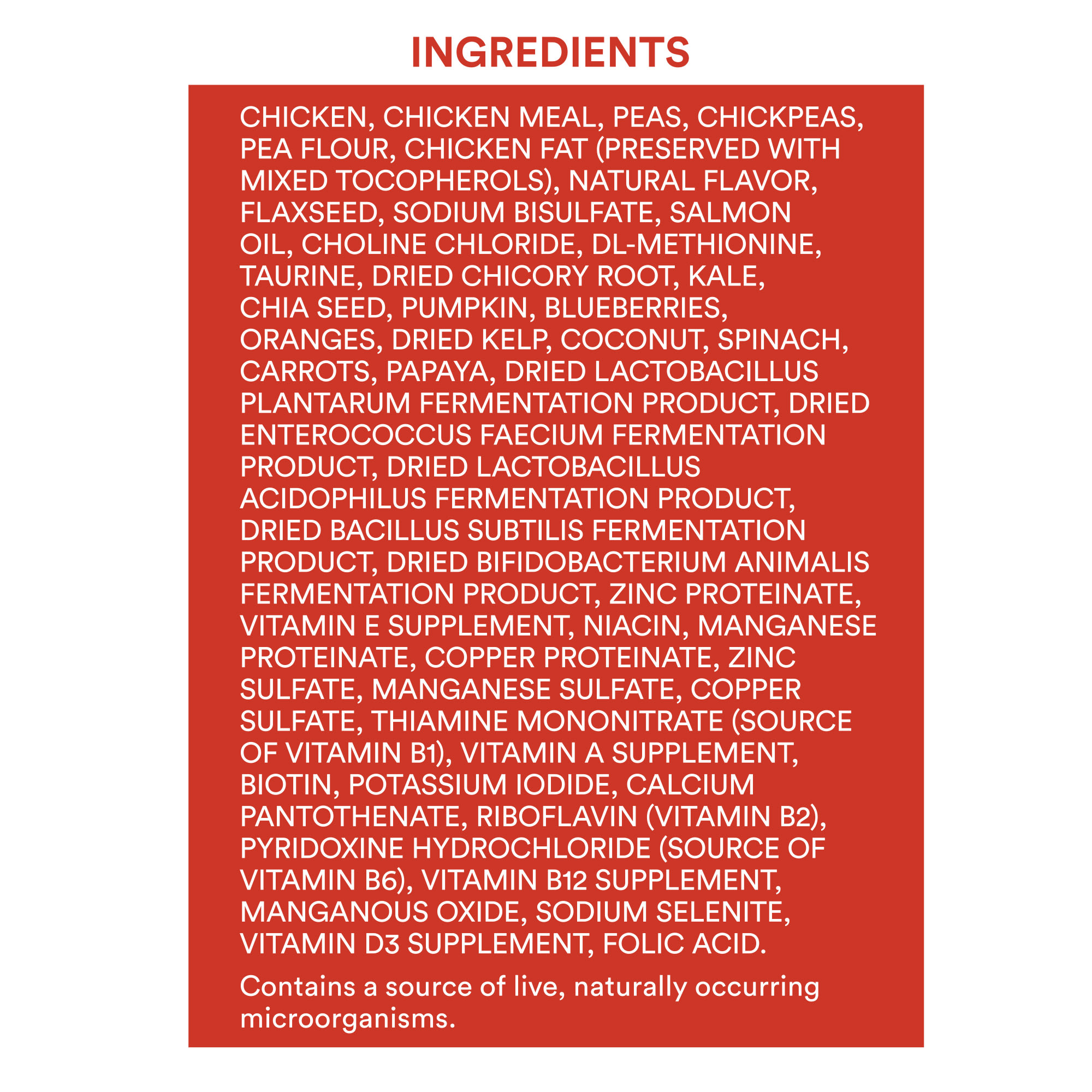 Cat food outlet ingredients