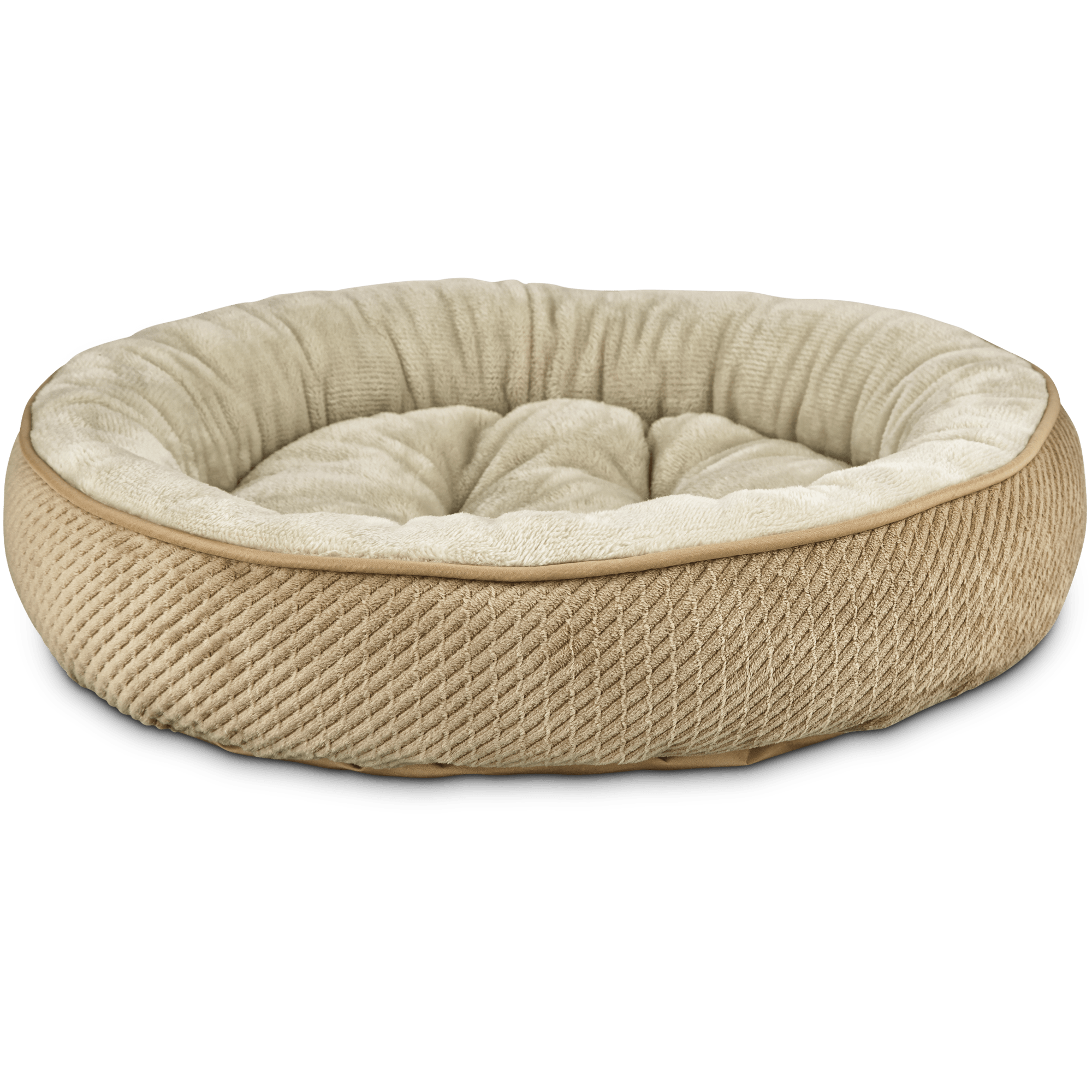 Harmony Textured Round Cat Bed in Tan 