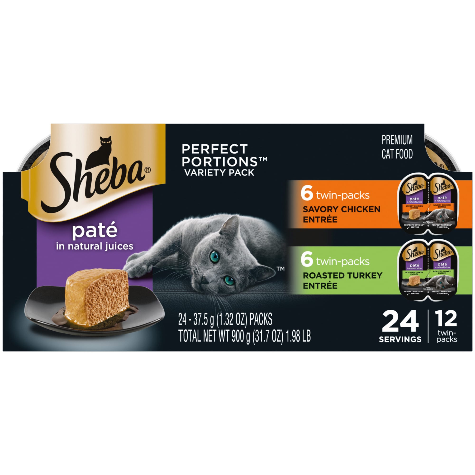 Sheba Perfect Portions Variety Pack Savory Chicken and Roasted