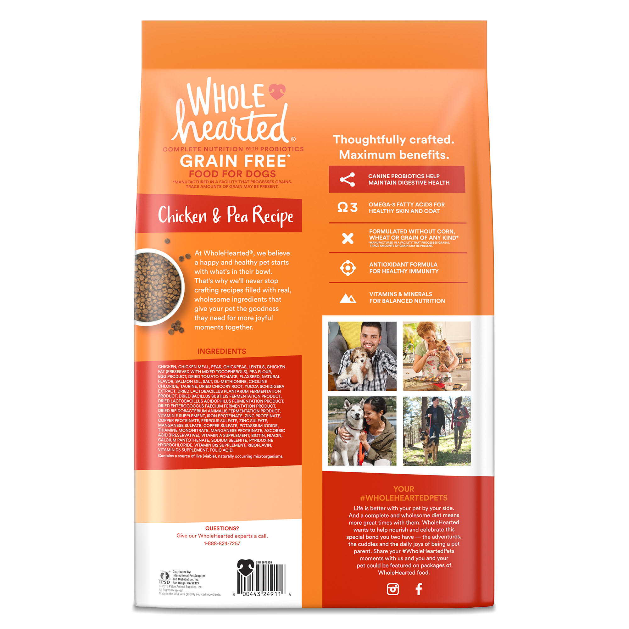 WholeHearted Grain Free Chicken and Pea Recipe Dry Puppy Food 25 lbs