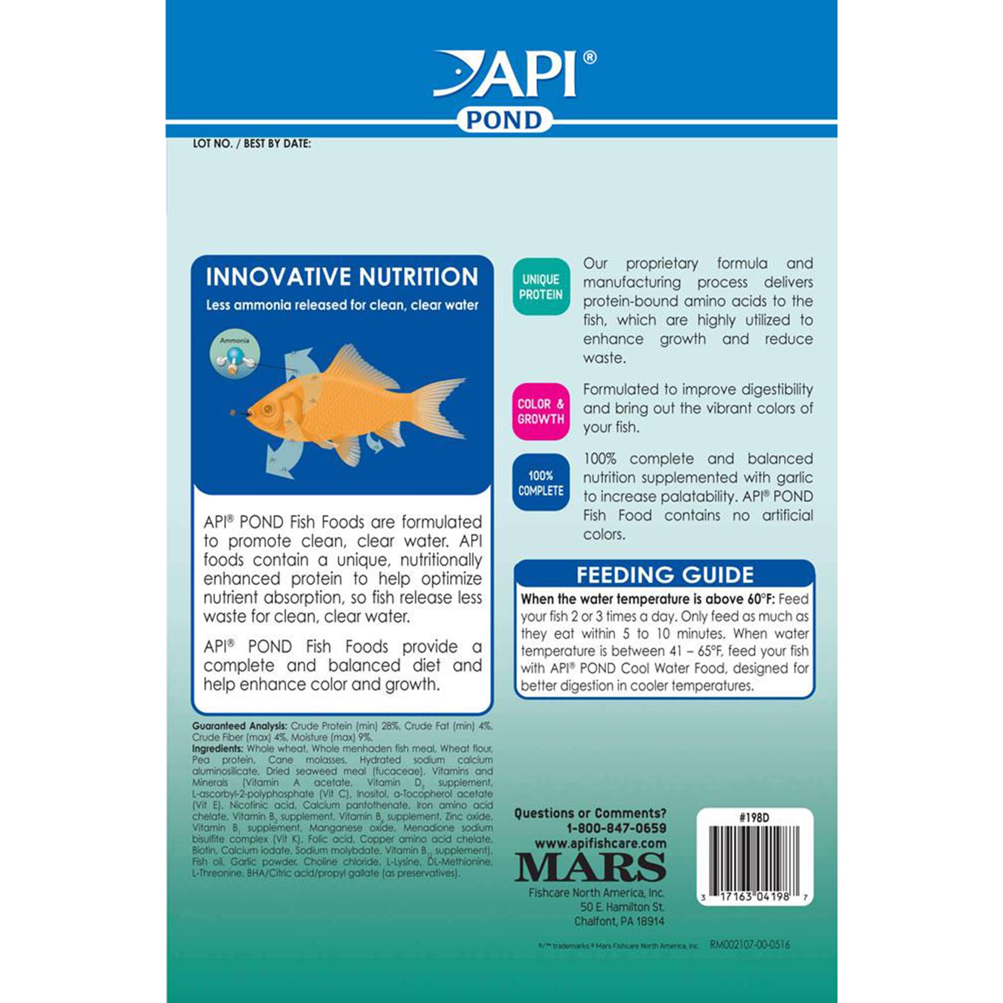 API® Pond Care Pond Fish Food 4mm Pellets for Koi & Goldfish 
