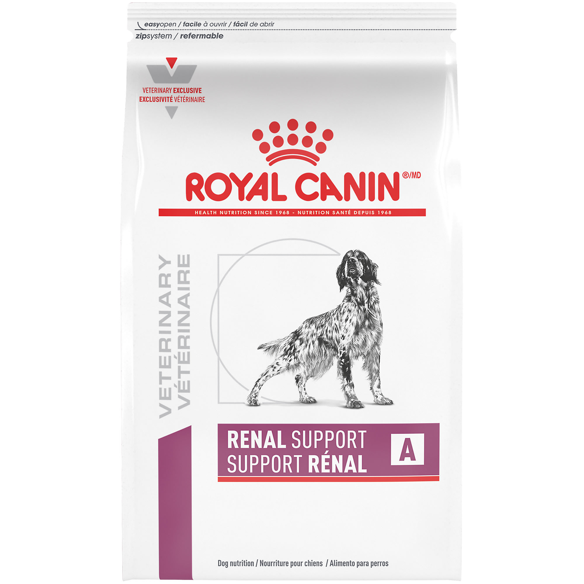 Dog food store with less protein