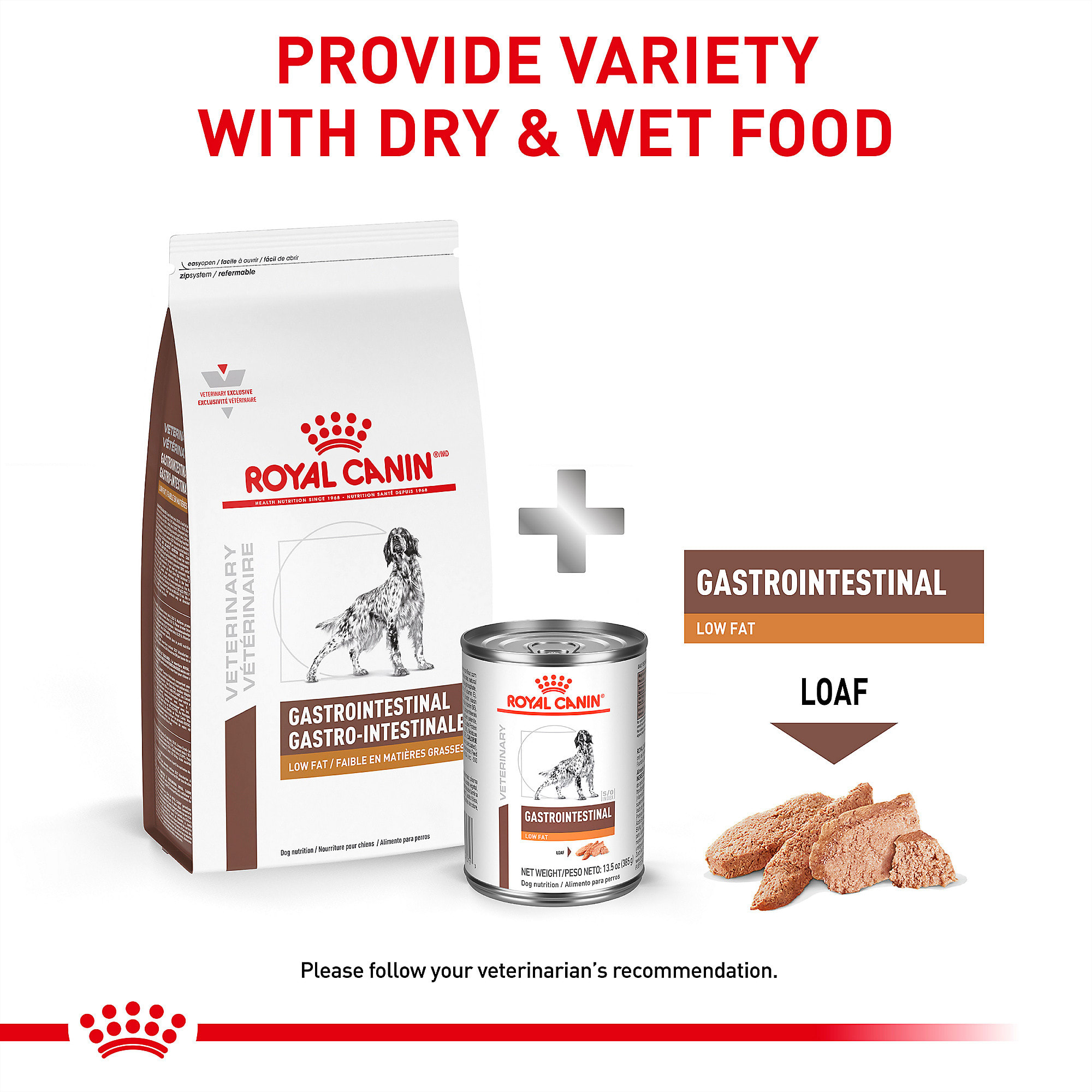 Royal Canin Veterinary Diet Gastrointestinal Low Fat Loaf Canned