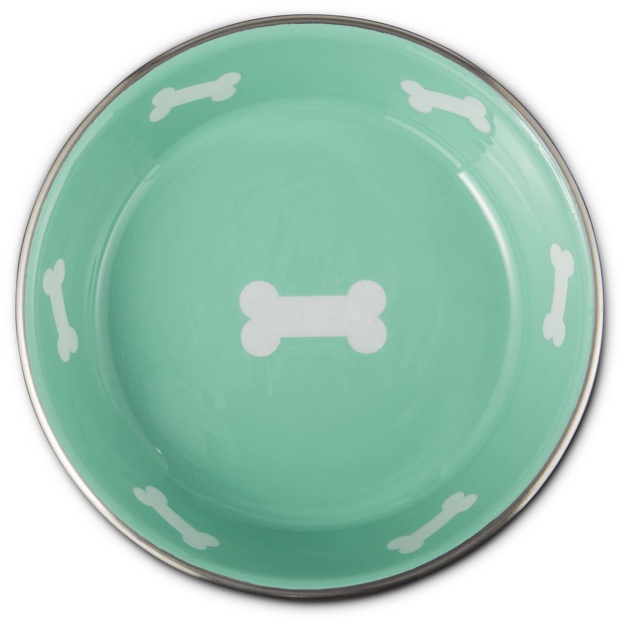 teal dog bowls