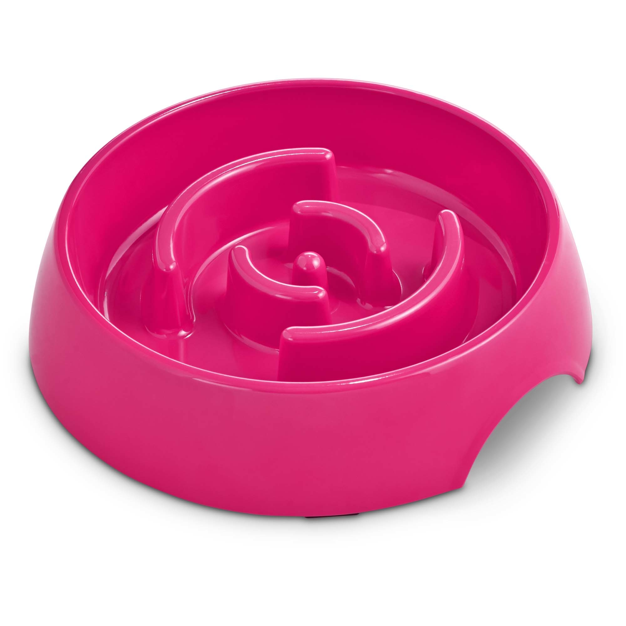 1pc Coral Pink Dog Slow Feeder Bowl With Bone-shaped Slow Feeder Post,  Anti-skid And Suitable For Medium And Small Dogs