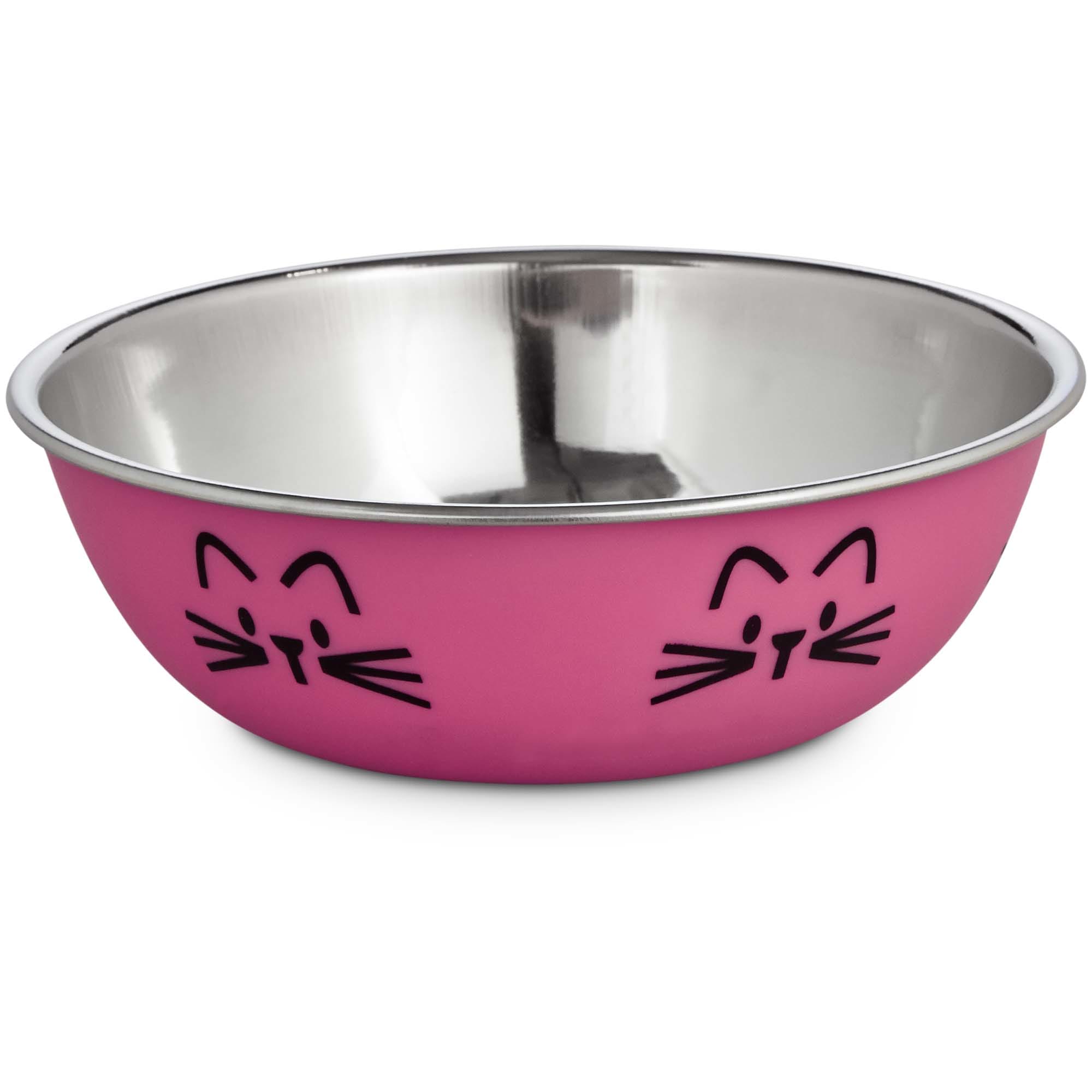 Stainless Steel Cat Bowl 200ml Cat Water Bowl Multifunction Food And Water  Bowl Pink