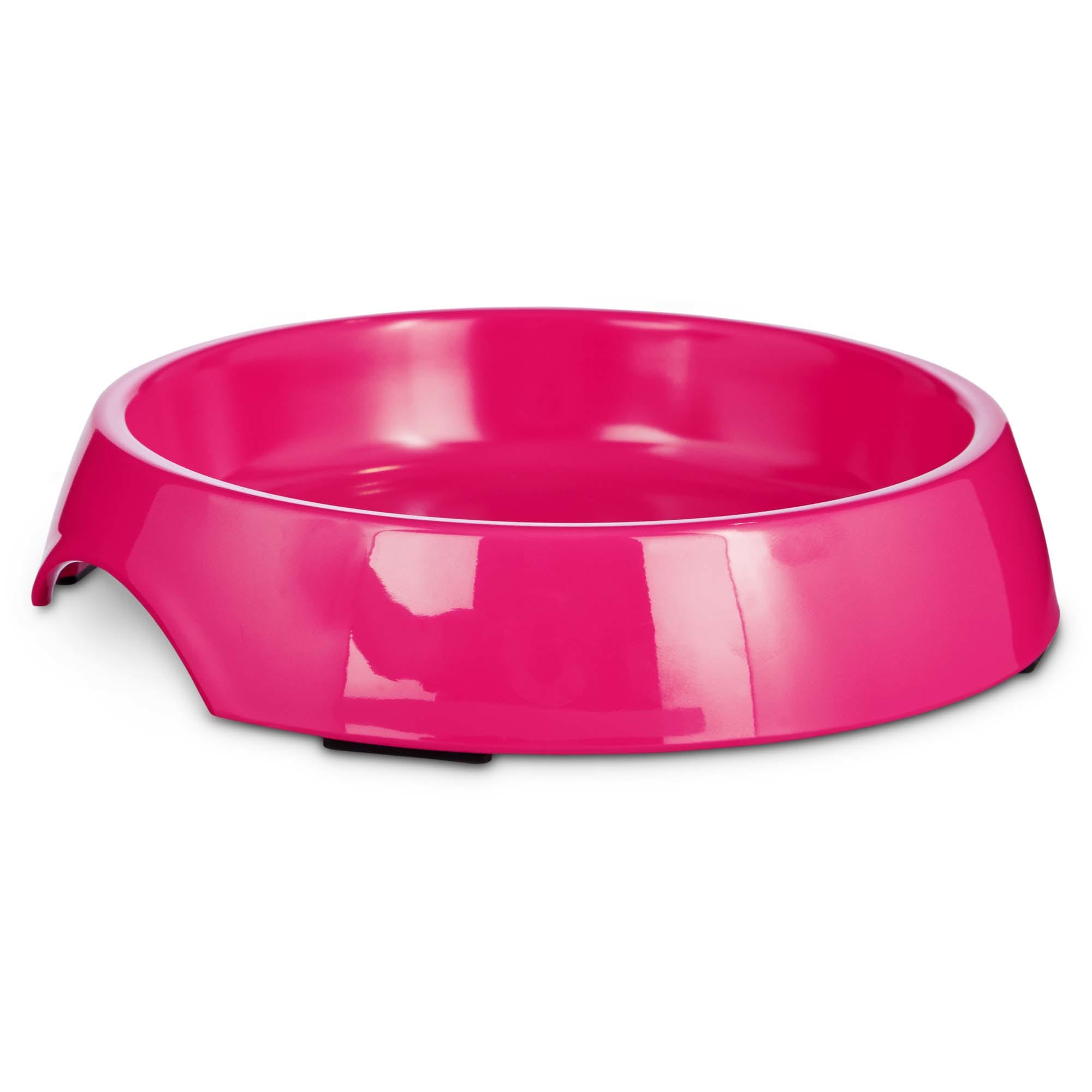 pink cat food bowls