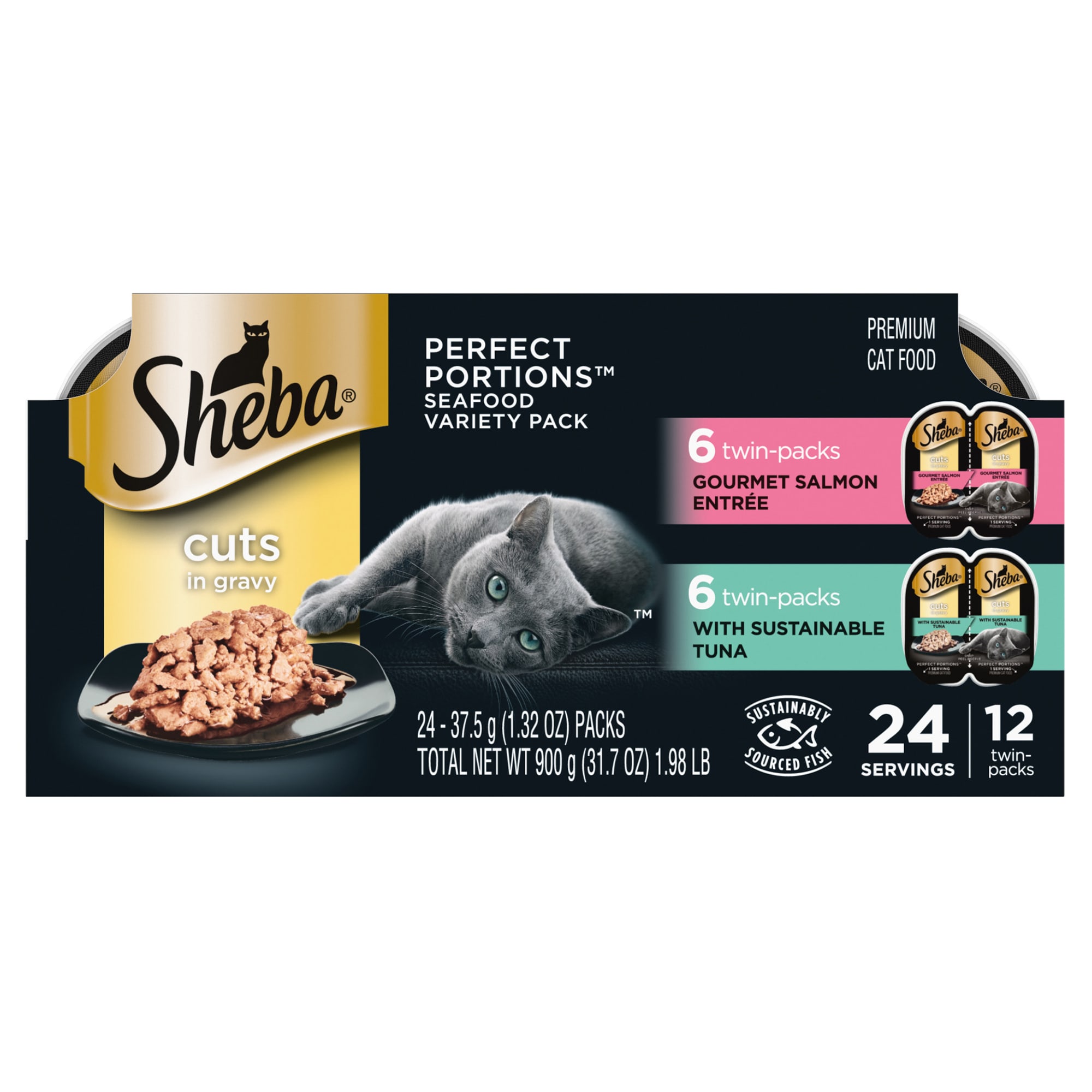 Sheba Perfect Portions Cuts in Gravy with Sustainable Tuna and