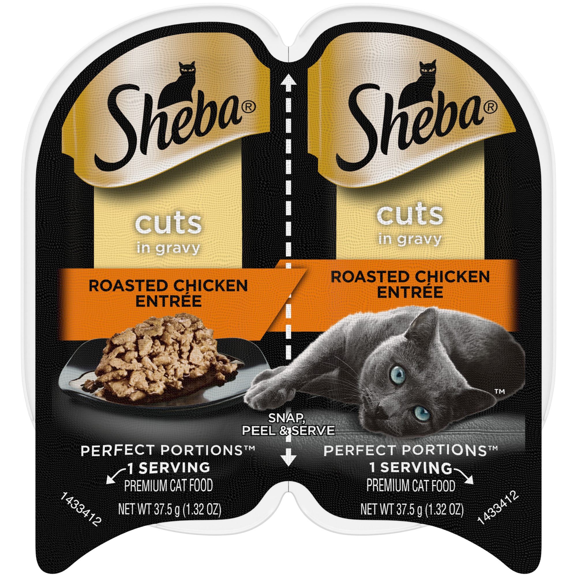 Sheba Perfect Portions Cuts in Gravy Roasted Chicken Entree Wet Cat Food 2.64 oz. Case of 24