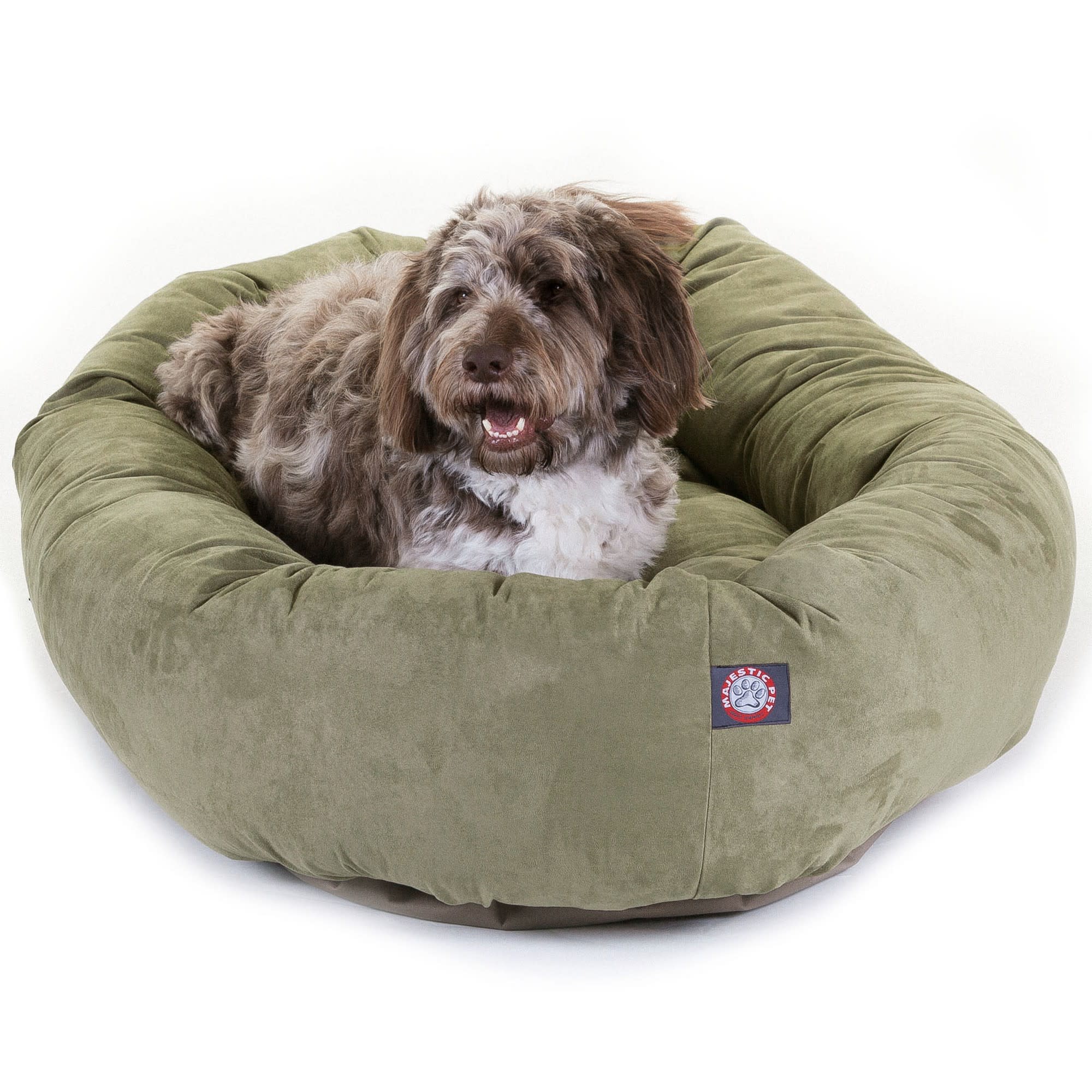 Majestic Pet Sage Suede Bagel Dog Bed, 40" L x 29" W | Petco