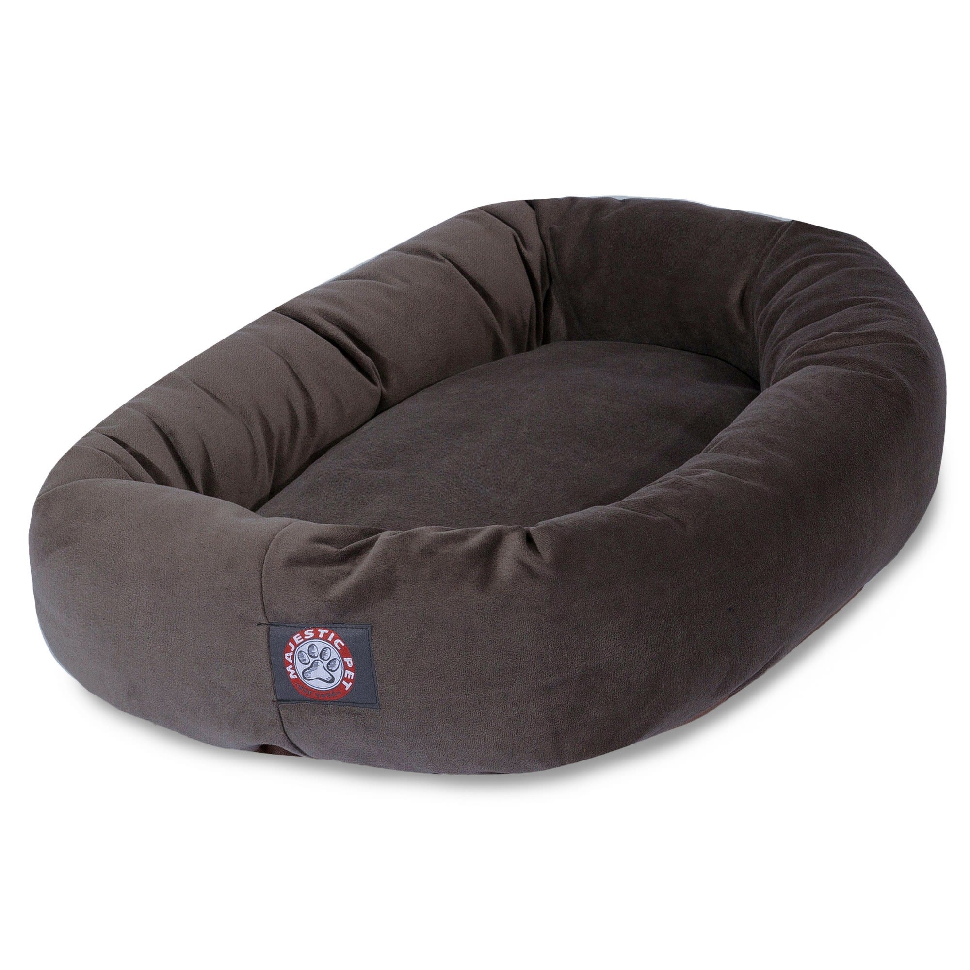 Majestic Pet Chocolate Suede Bagel Dog Bed, 40