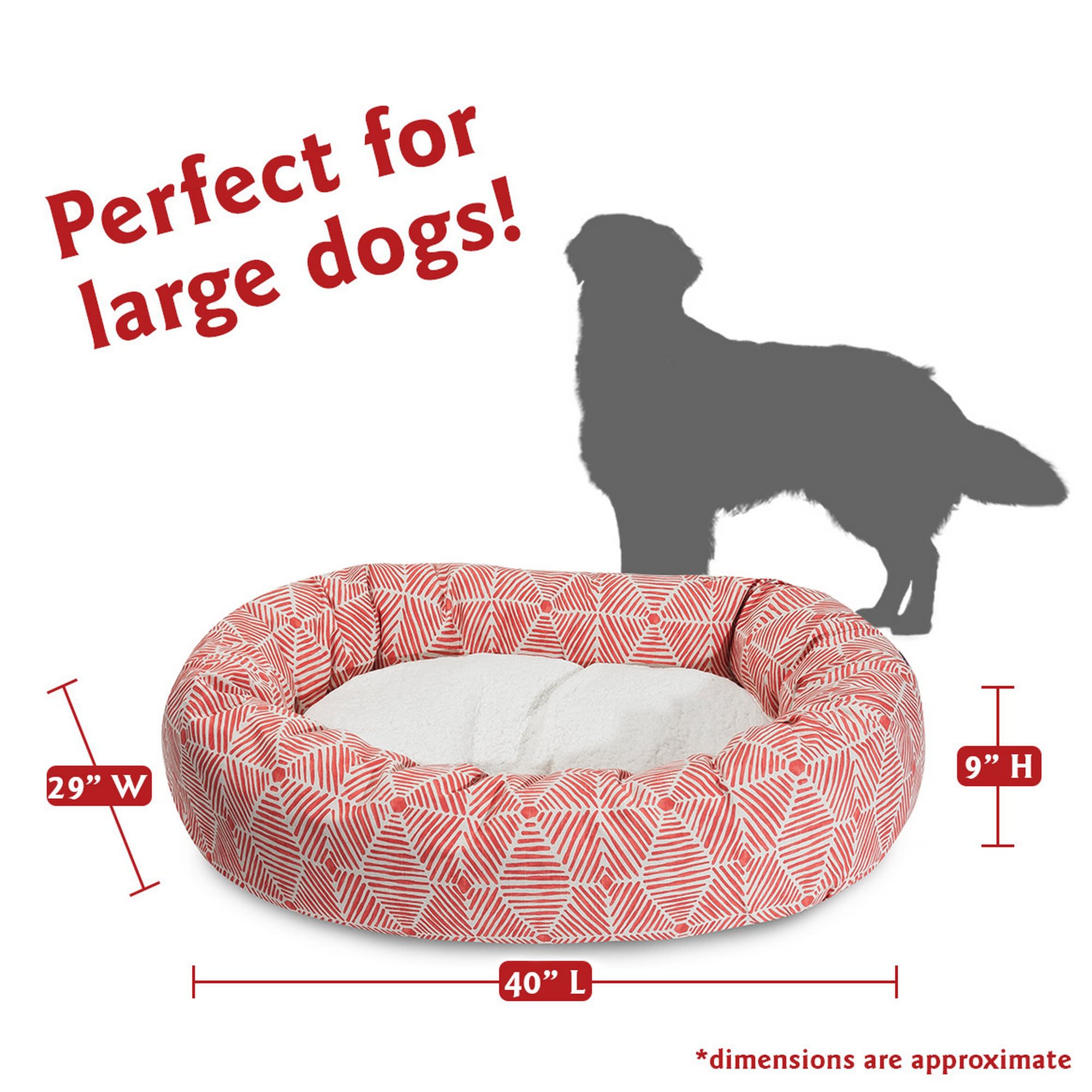 Majestic Pet Hundebett Bagel-Form | Wasserdichte Basis | Sherpa-Kissen | Abnehmbarer Bezug