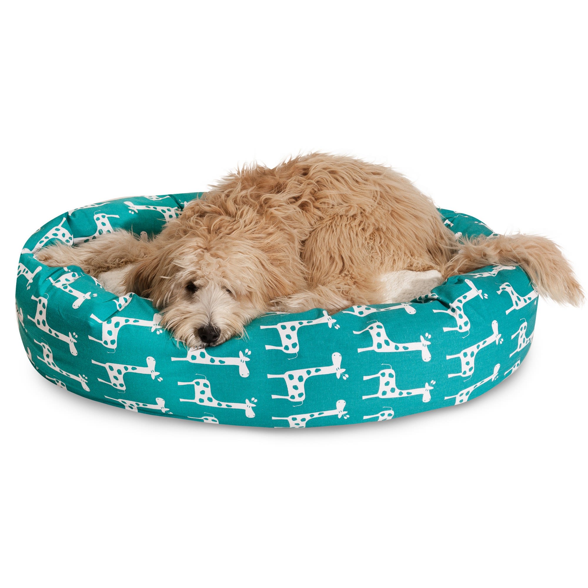 Majestic Pet Stretch Turquoise Sherpa Bagel Dog Bed, 32" L x 23" W Petco