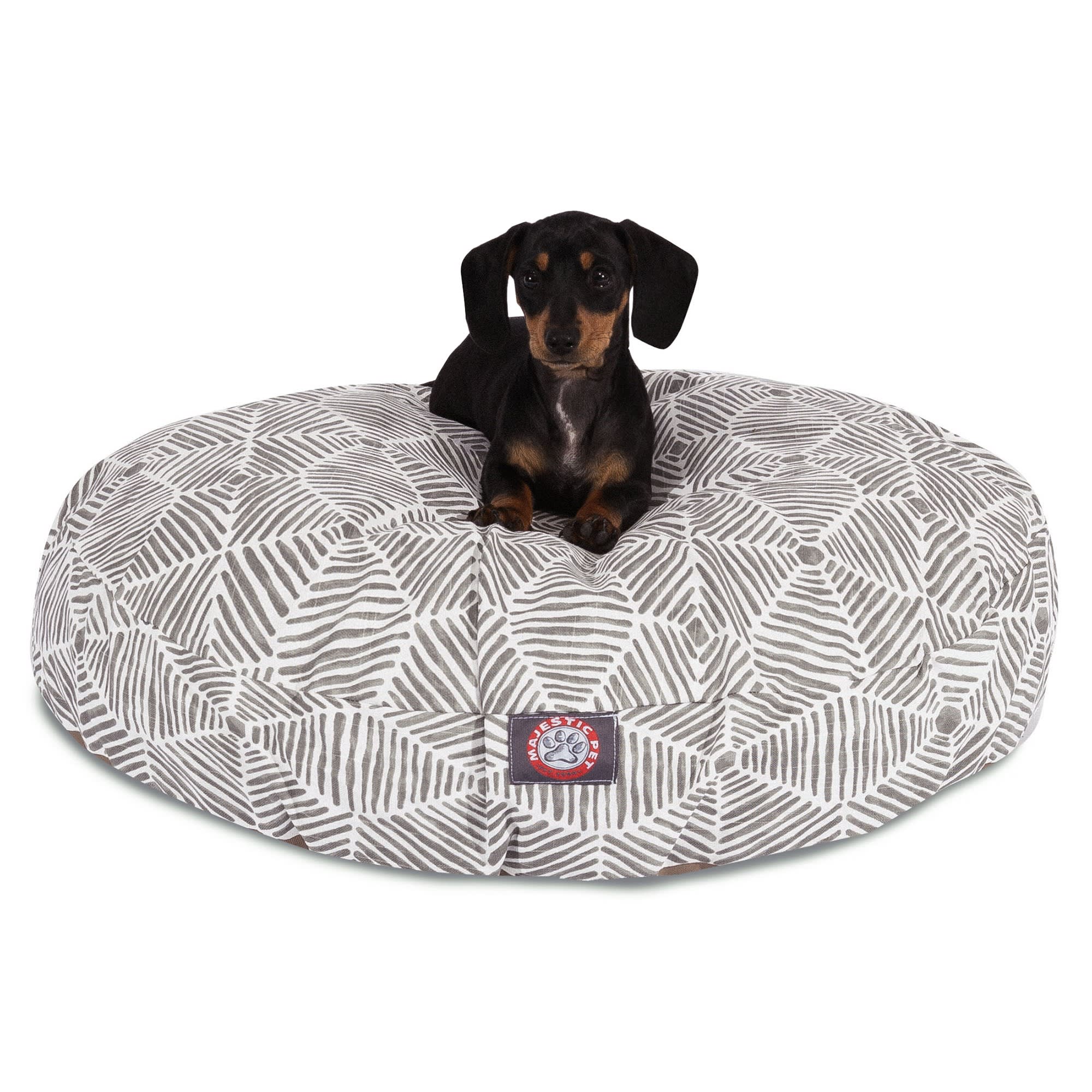 Majestic Pet Charlie Gray Round Pet Bed, 30 L x 30 W, Small