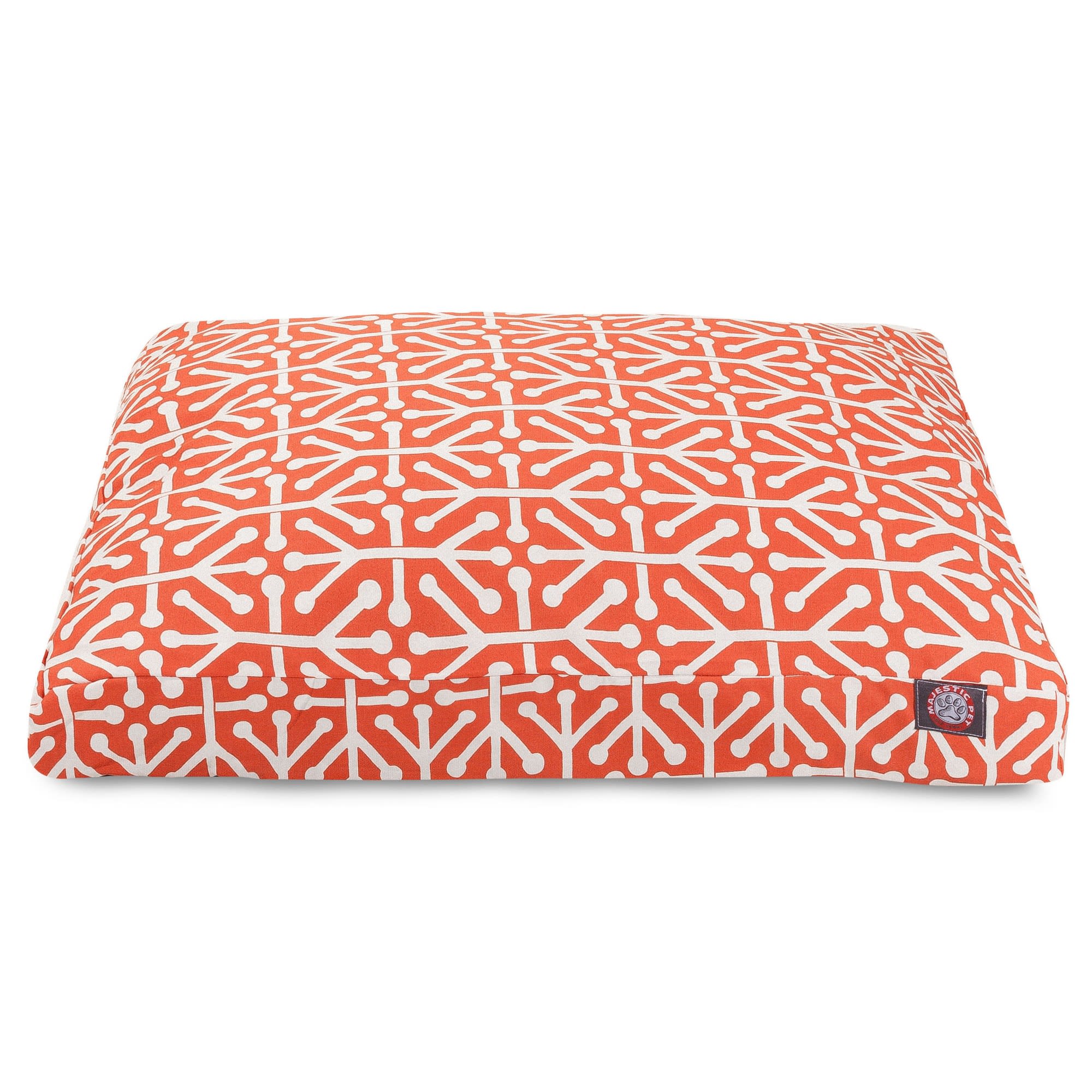 Majestic Pet Orange Aruba Shredded Memory Foam Rectangle Dog Bed, 44 L x 36 W, Large