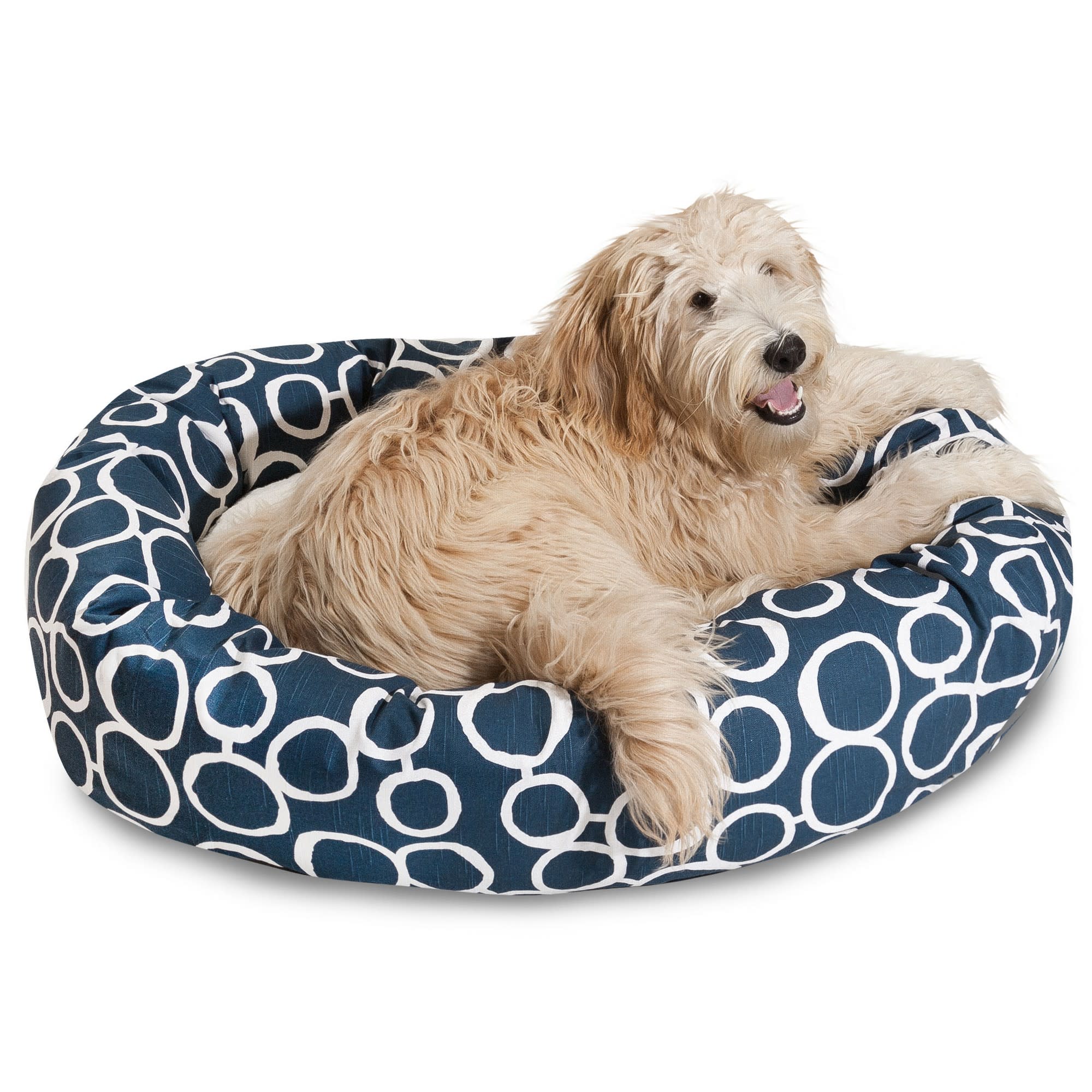 2709582 Majestic Pet Fusion Navy Sherpa Bagel Dog Bed, 52  sku 2709582