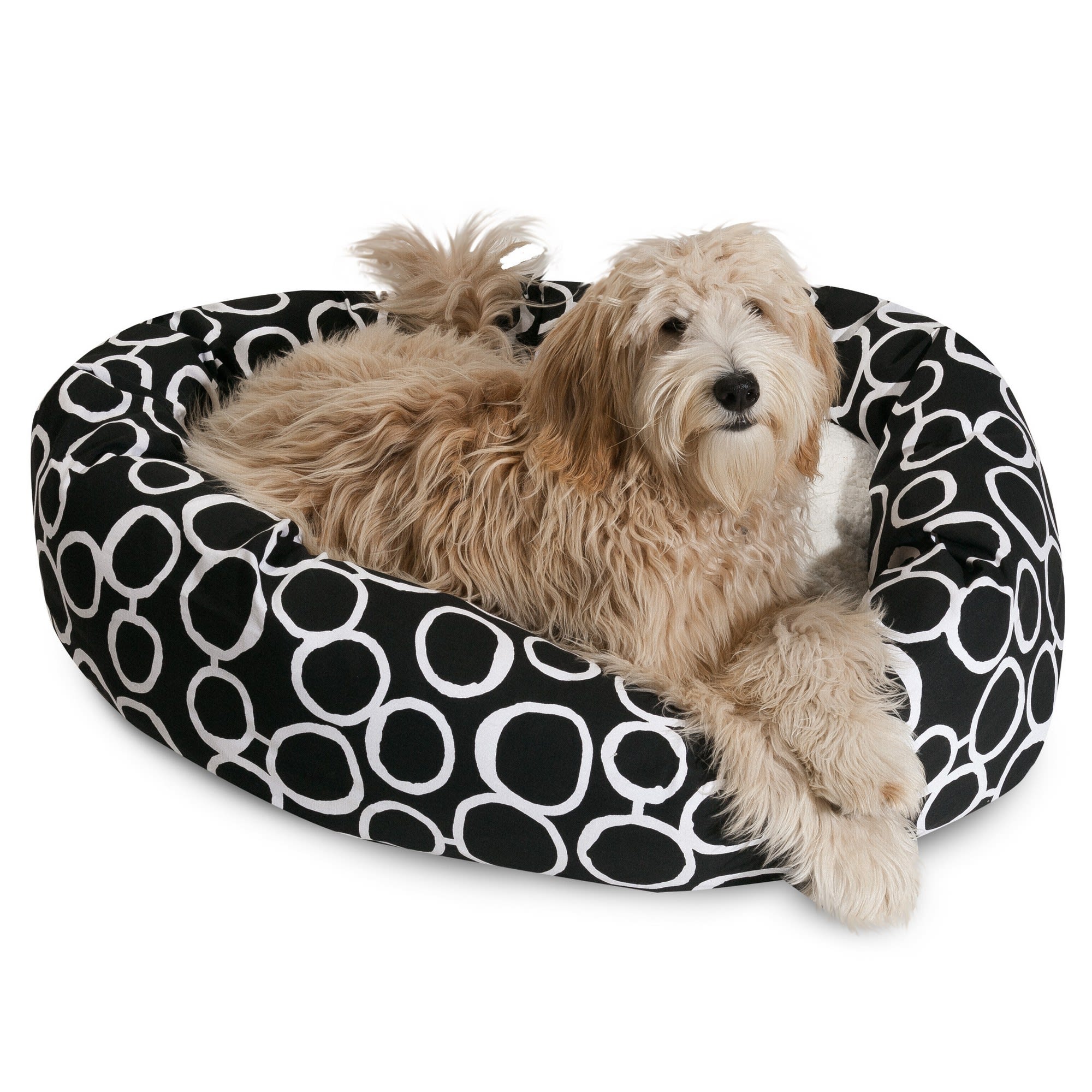 Majestic Pet Fusion Black Sherpa Bagel Dog Bed, 52 L x 35 W, X-Large