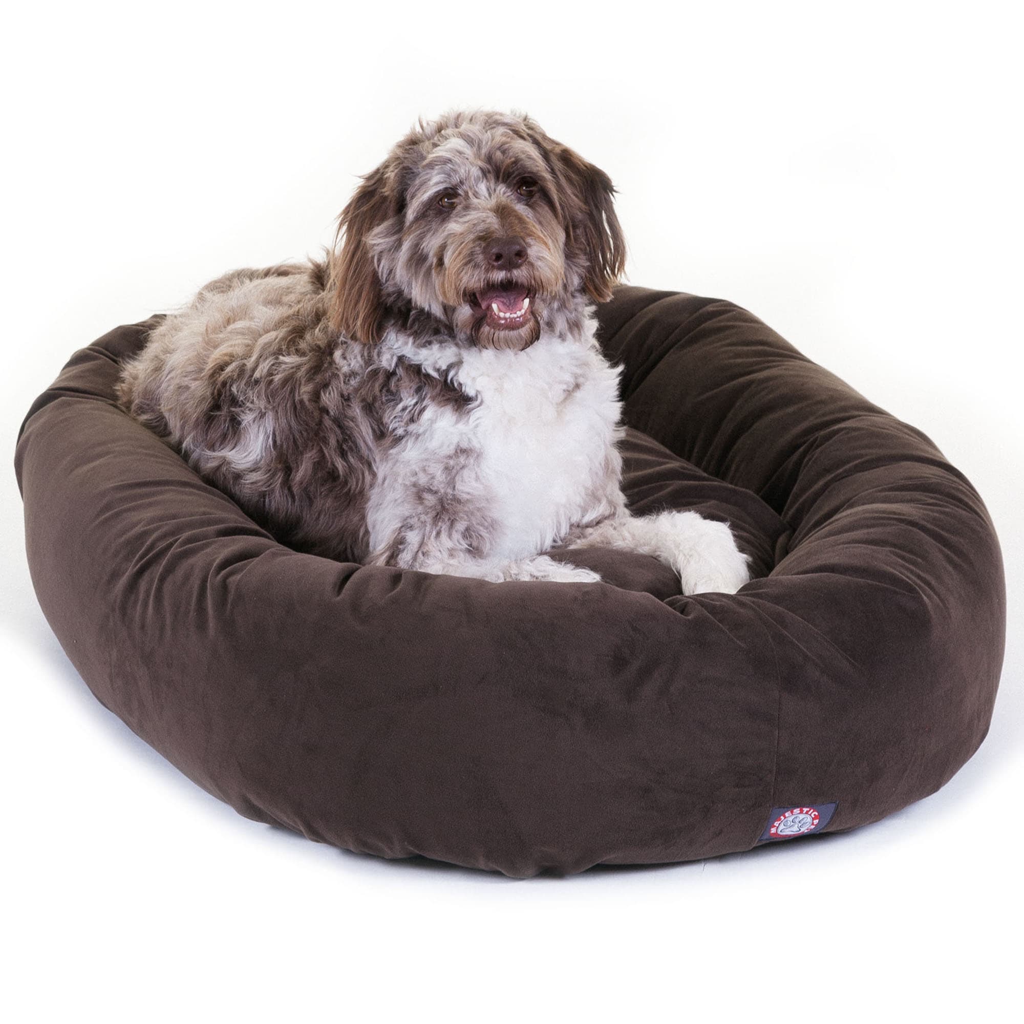 Majestic Pet Chocolate Suede Bagel Dog Bed, 52" L x 35" W Petco