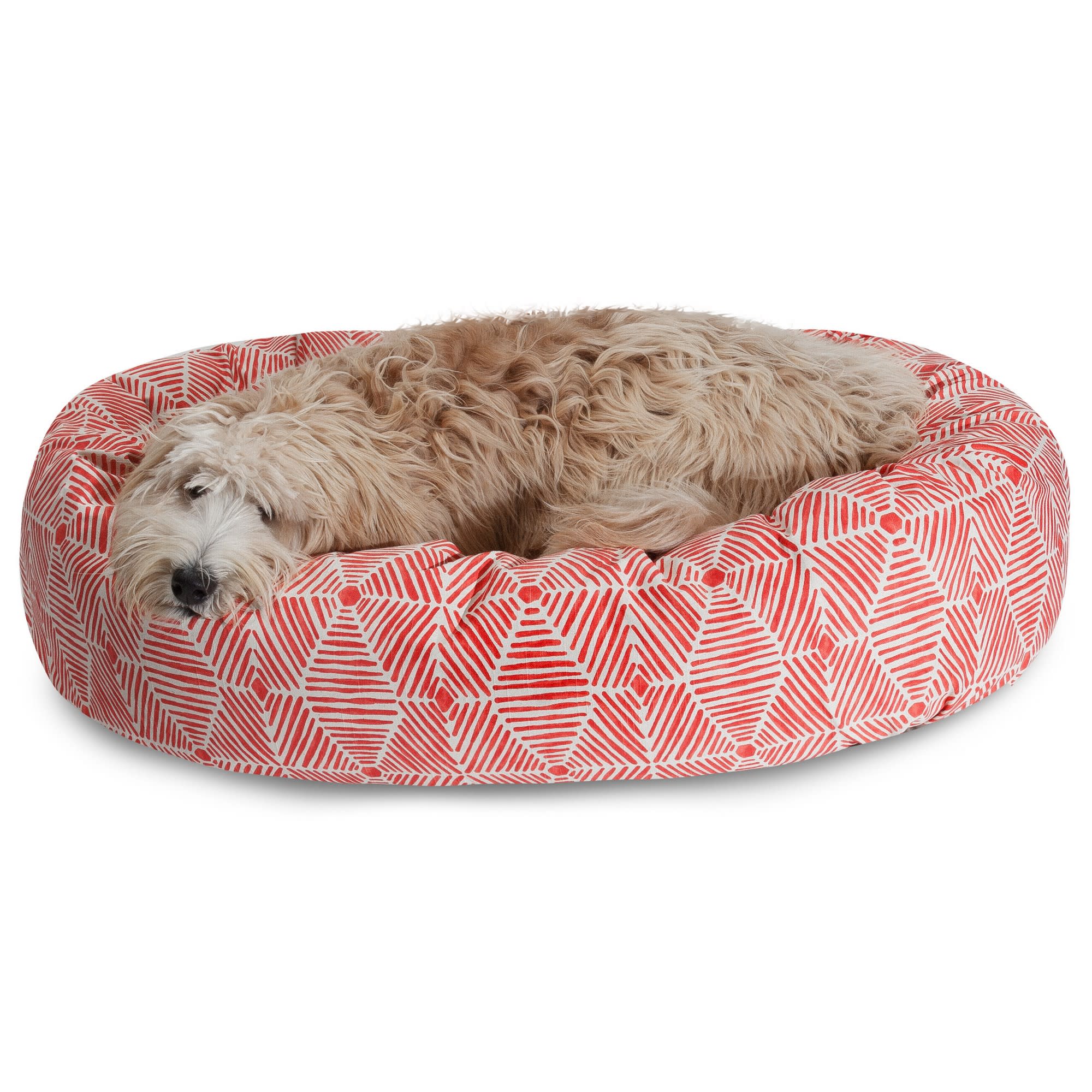 Majestic Pet Charlie Salmon Sherpa Bagel Dog Bed, 52 L x 35 W, X-Large, Pink