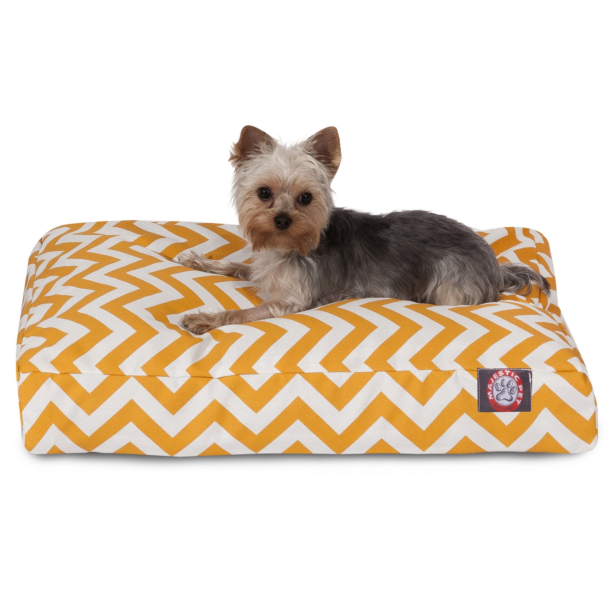 Majestic Pet Yellow Chevron Shredded Memory Foam Rectangle Dog Bed, 27 L x 20 W, Small
