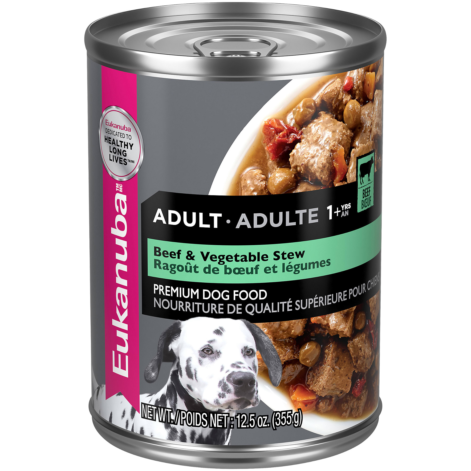 Eukanuba Hearty Stew with Beef Vegetable Cuts in Gravy Adult Canned Dog Food 12.5 oz. Case of 12