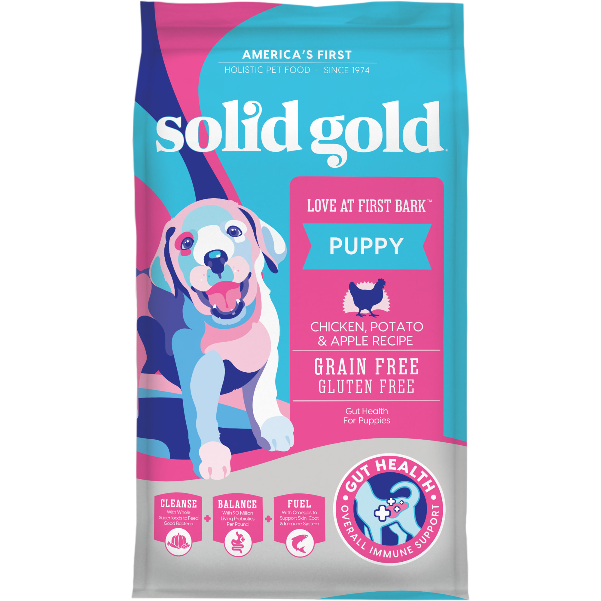 Solid Gold Love At First Bark Chicken, Sweet Potato & Apple Grain Free Dry Puppy Food, 4 lbs.