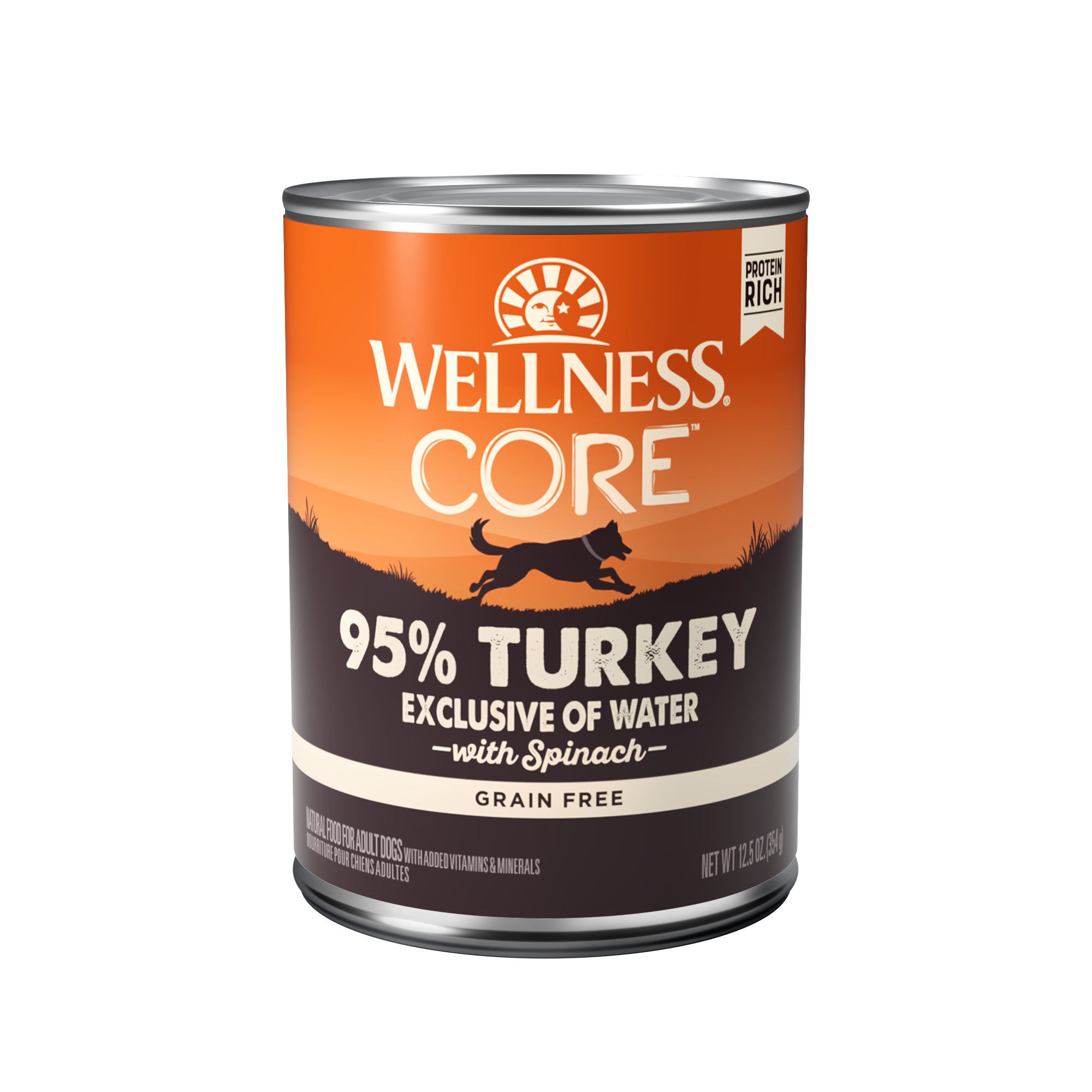 Wellness CORE 95 Natural Wet Grain Free Turkey Spinach Dog Food