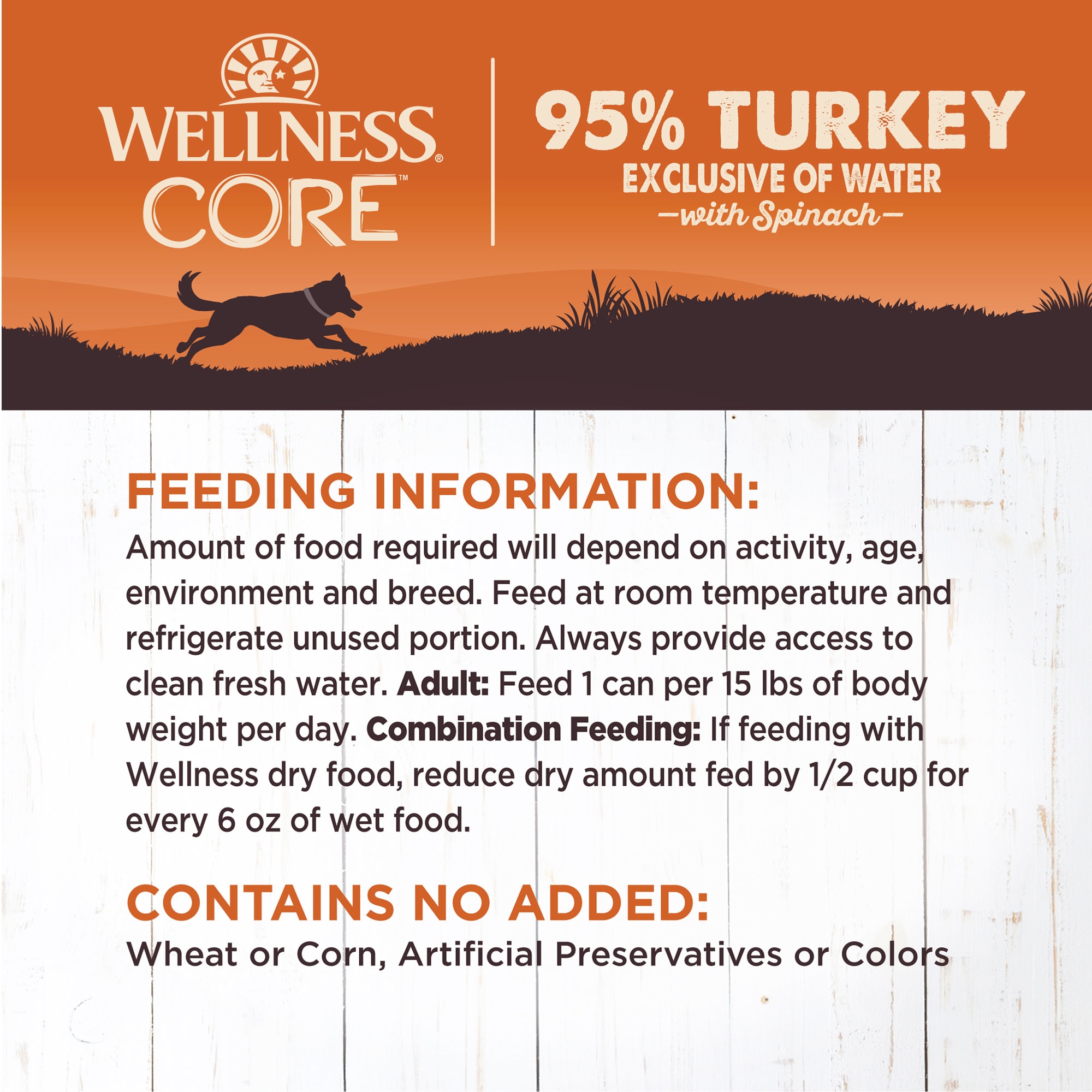 Wellness CORE 95% Turkey Spinach Dog Food, 12 Petco
