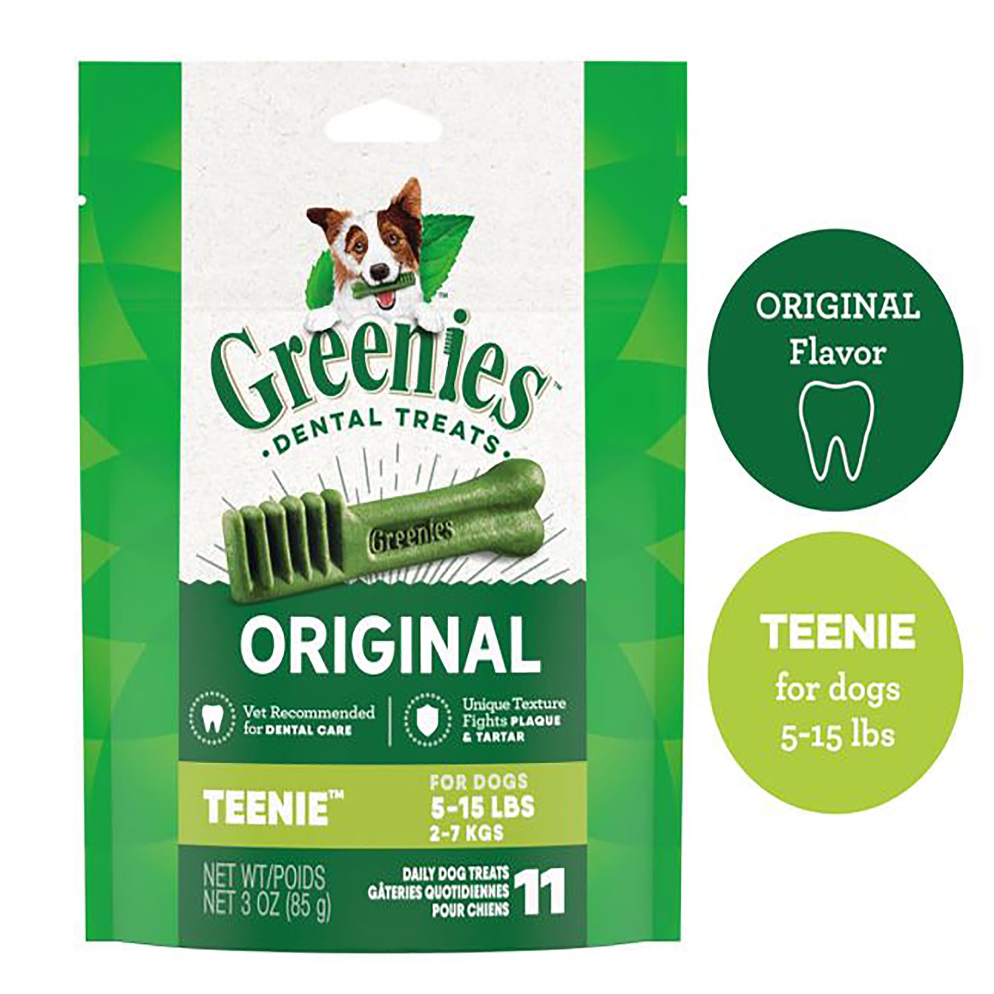 Greenies Original Teenie Natural Dog Dental Care Chews Oral Health Dog Treats 36 oz. Count of 130 Petco