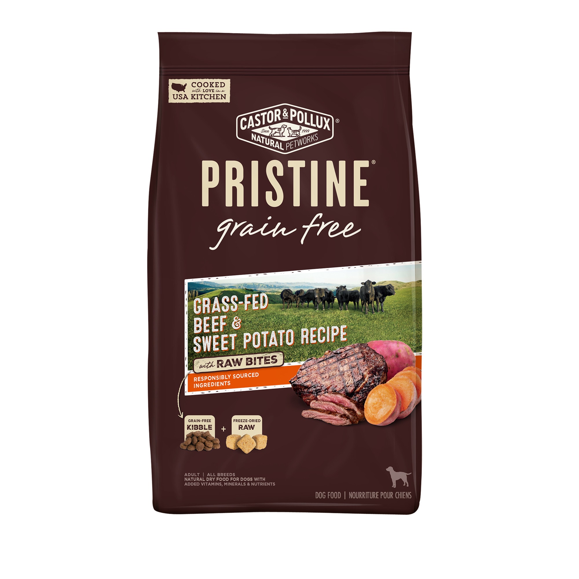 Castor Pollux Pristine Grain Free Grass Fed Beef and Sweet