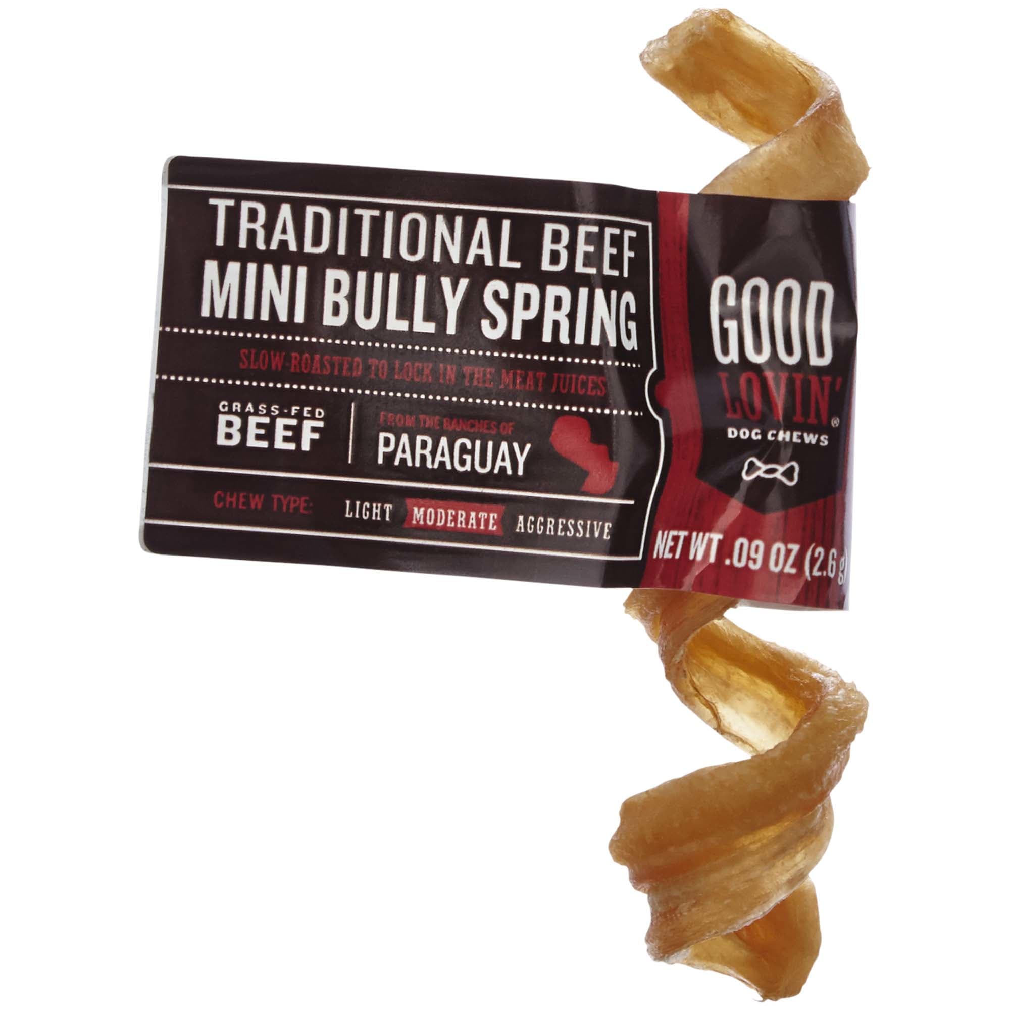 Good Lovin Traditional Beef Mini Bully Spring Dog Chew, Pack of 1, .09 OZ