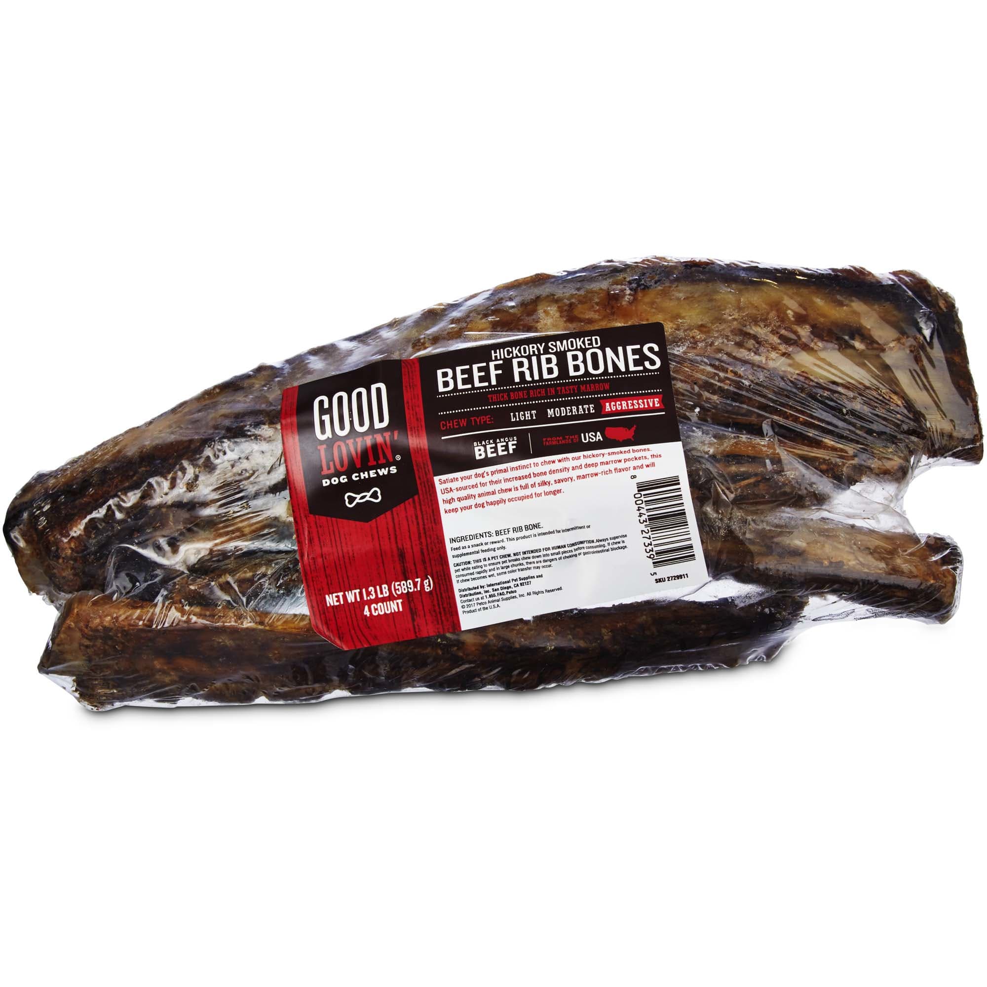 Good Lovin Hickory Smoked Beef Rib Bone Dog Chews Pack Of 4 Petco