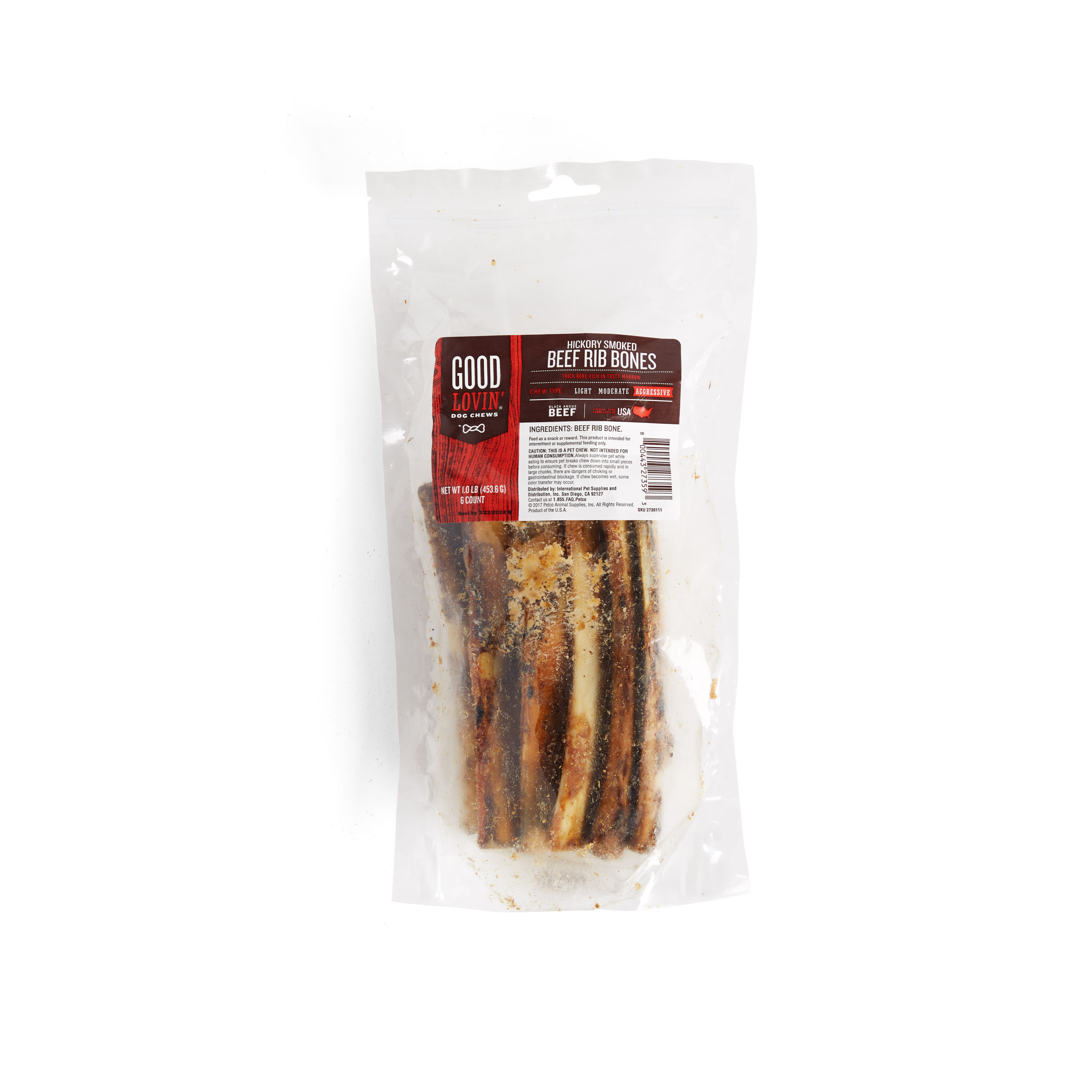 Good Lovin Hickory Smoked Rib Bone Dog Chew Pack Of 6 Petco