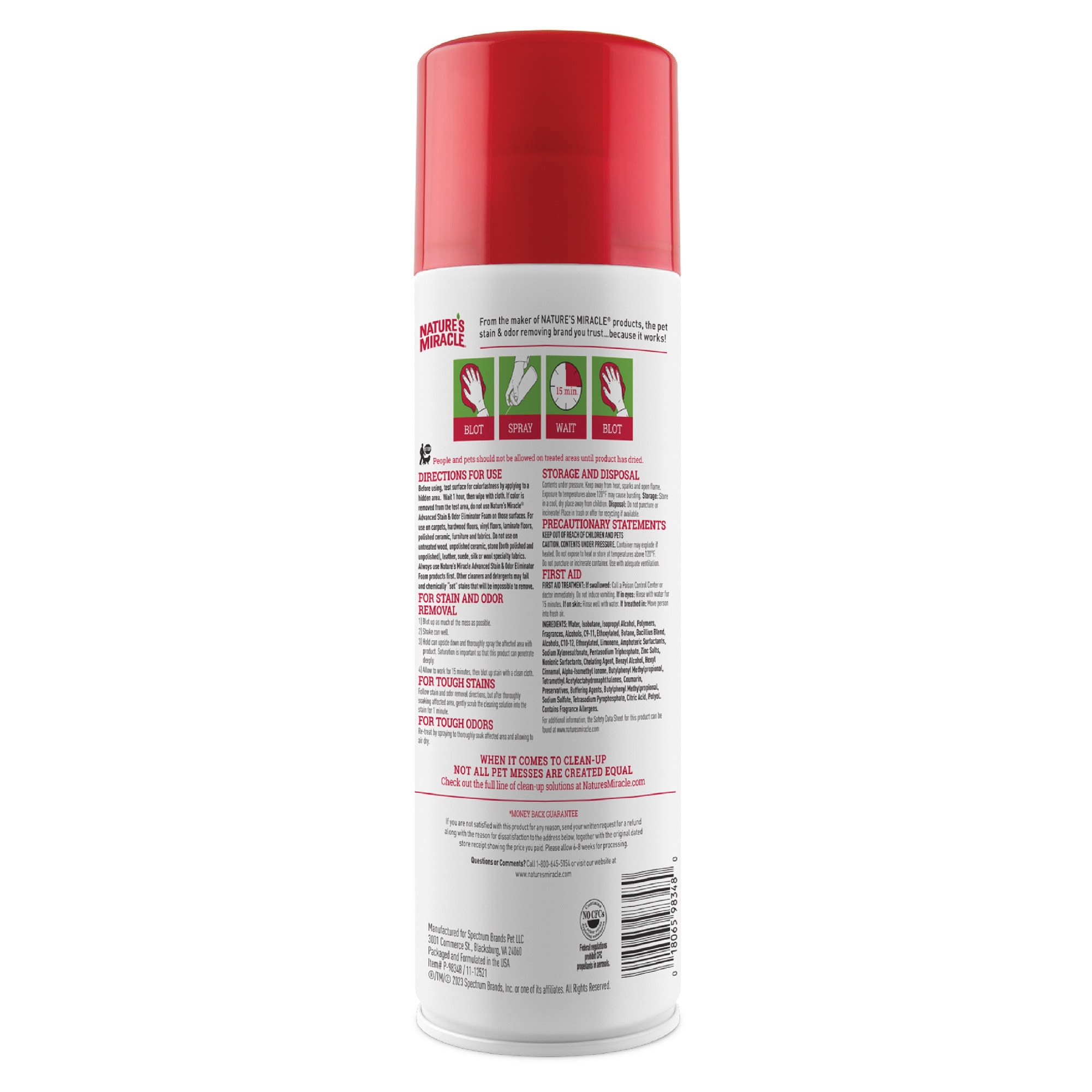 Nature's Miracle Spray Pet Stain And Odor Remover Enzymatic