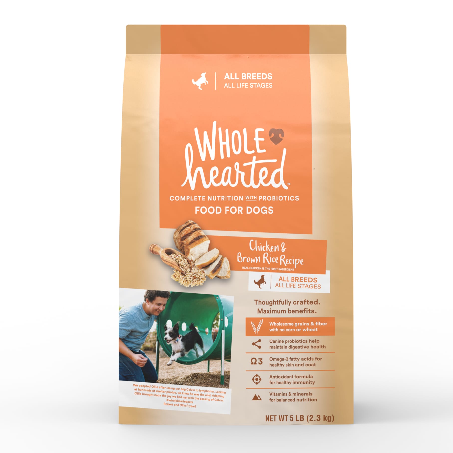 WholeHearted All Life Stages Chicken and Rice Recipe Dry Dog Food, 5 lbs.