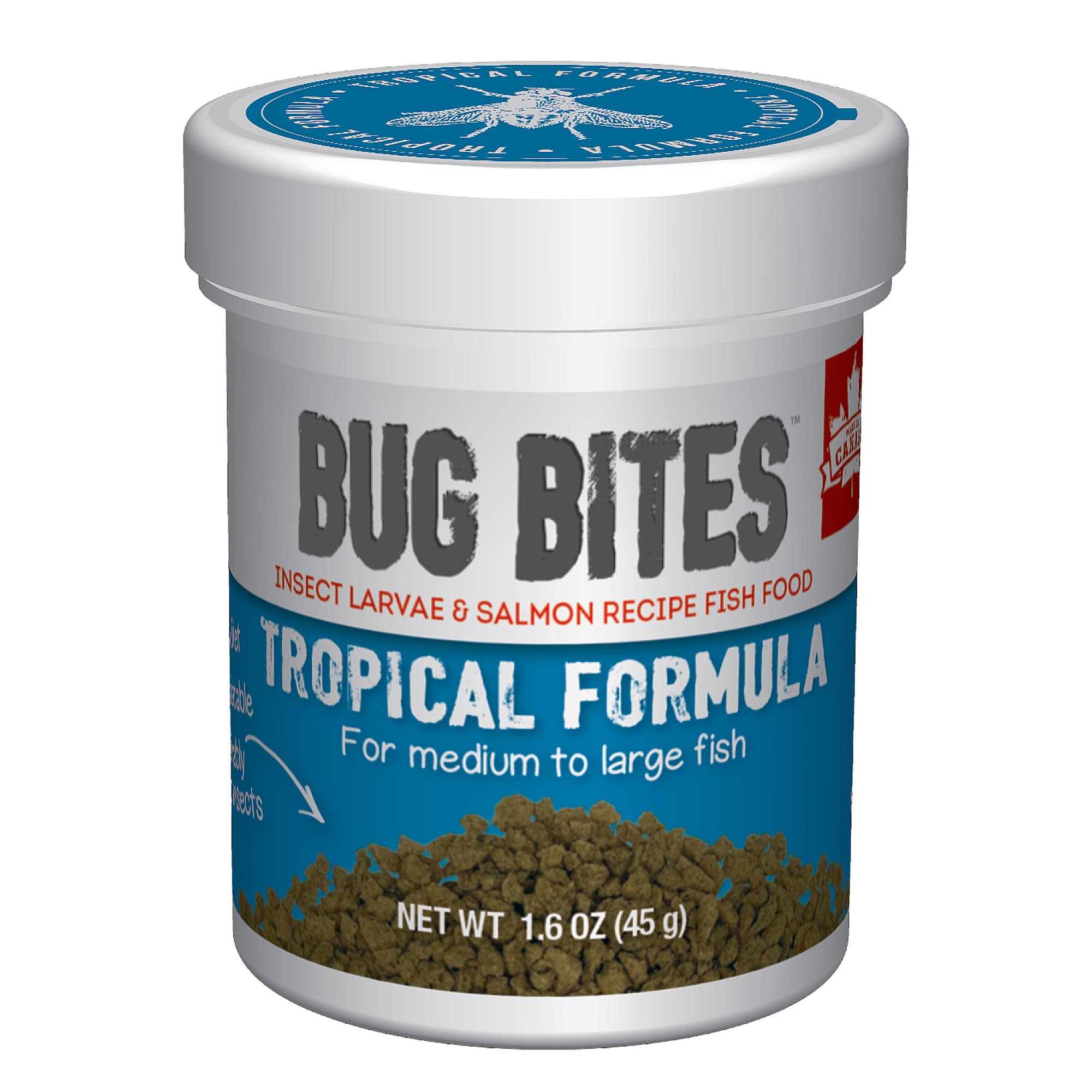 Fluval Bug Bites M-L Trop Fish Granules1.6oz